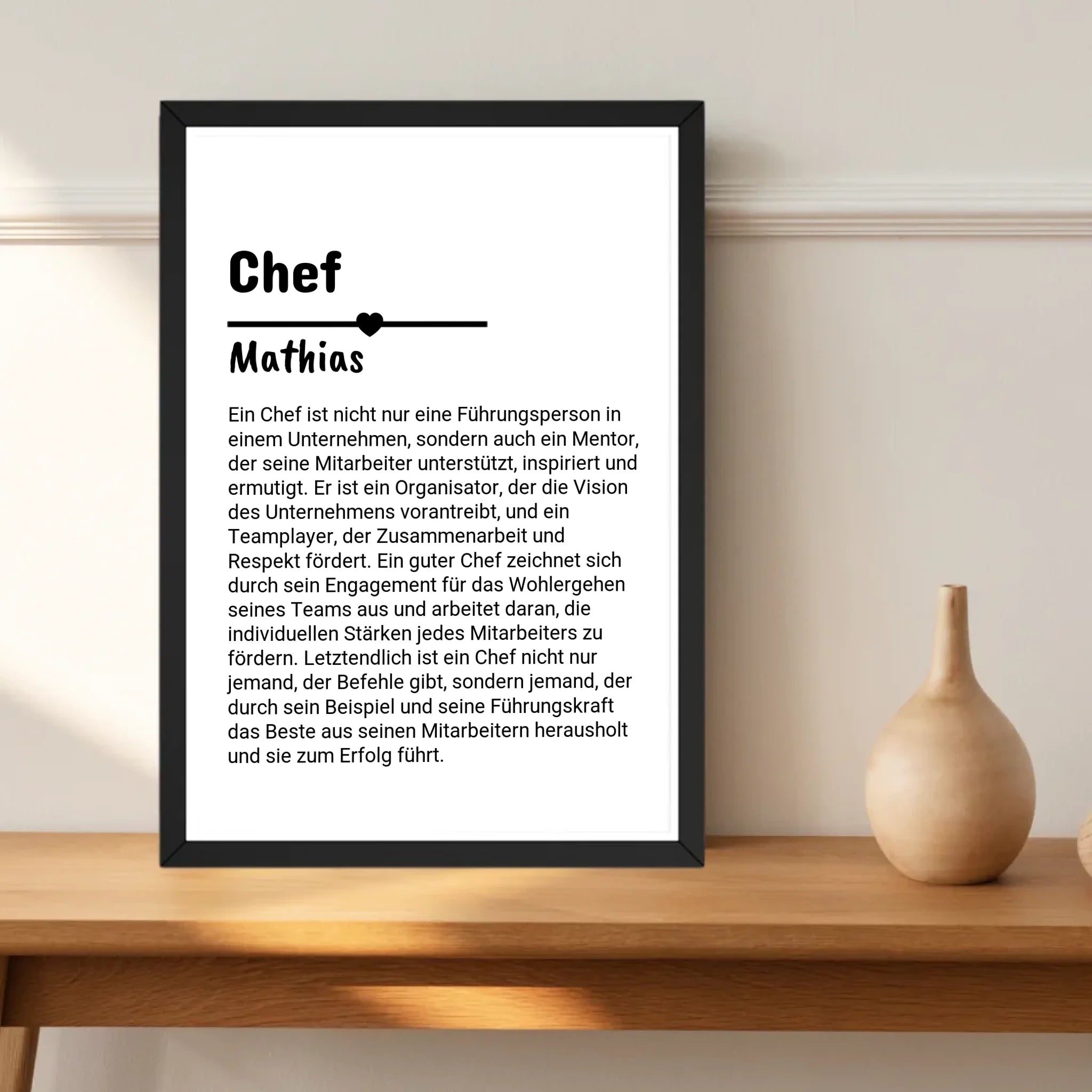 Chef Definition Poster Geschenk personalisiert - Cantty