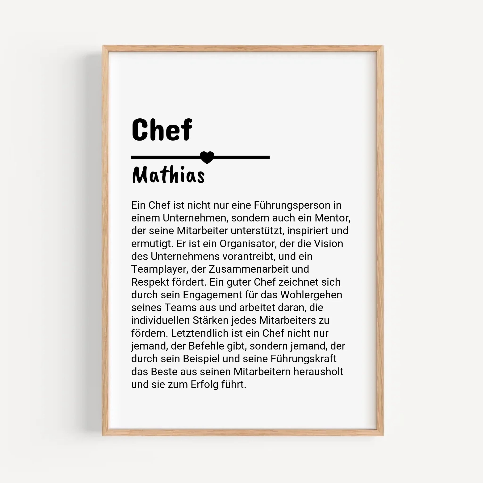 Chef Definition Poster Geschenk personalisiert - Cantty