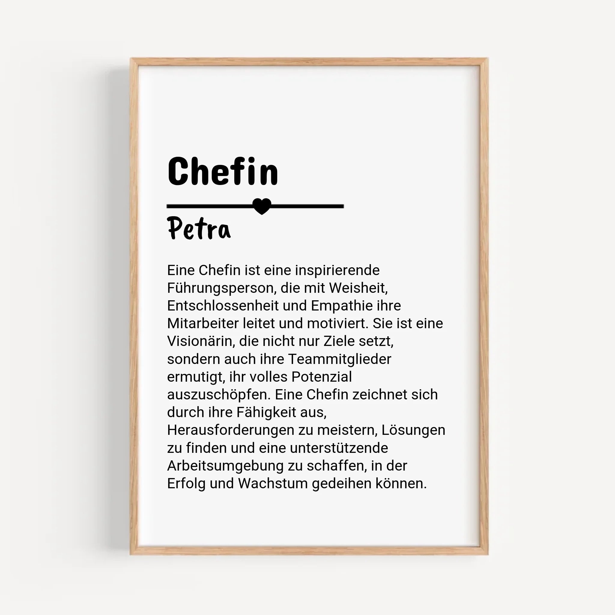 Chefin Definition Poster Geschenk personalisiert - Cantty