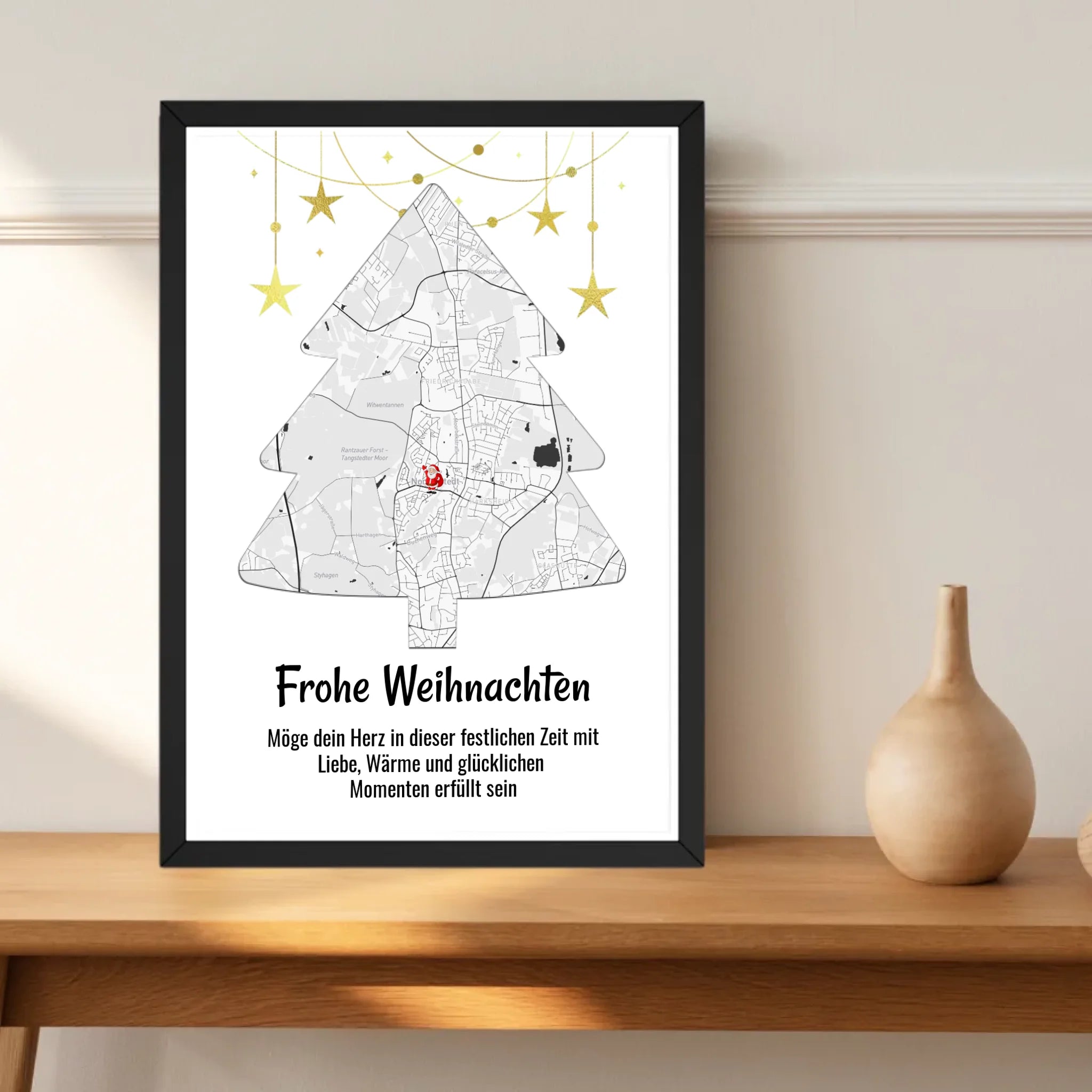 Chefin Weihnachtsgeschenk Koordinaten Bild Stadtkarte mit Weihnachtswünsche - Cantty