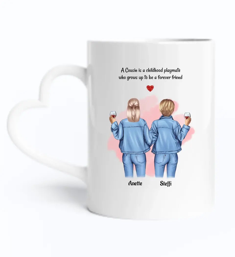 Cousine Herztasse Geschenk Geburtstag & Weihnachten personalisiert - Cantty