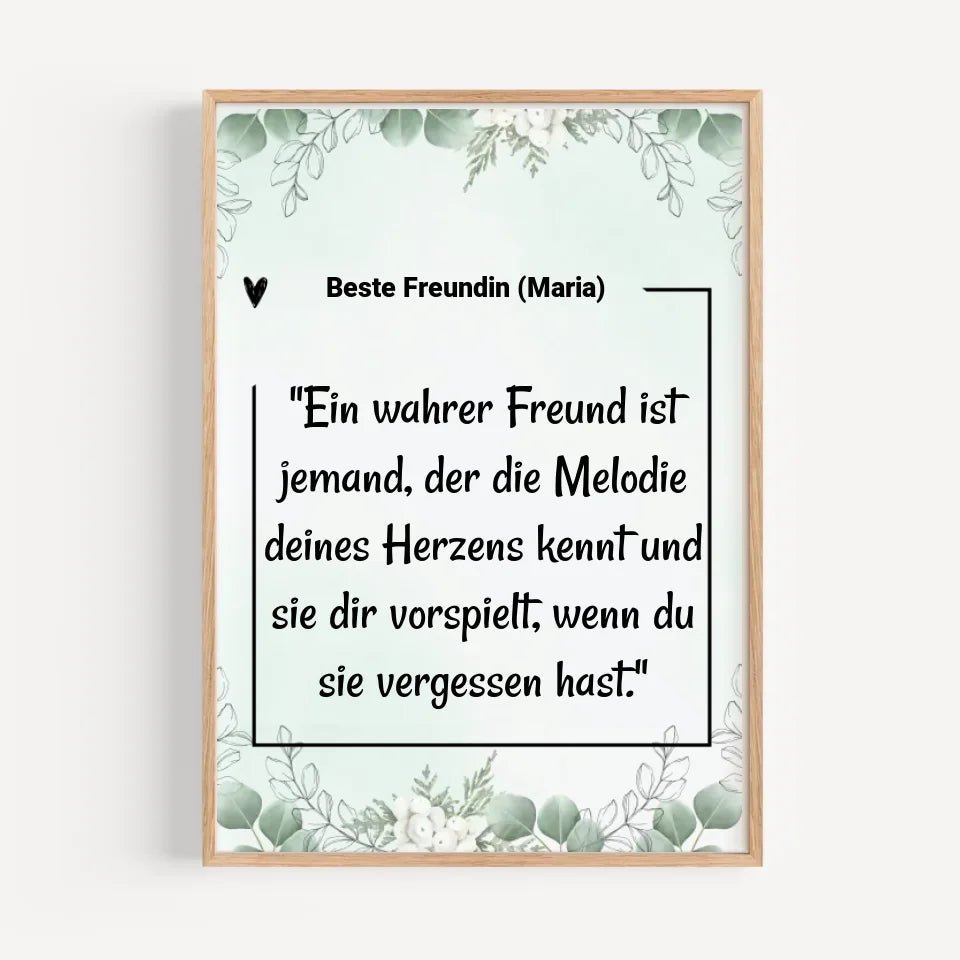 Definition beste Freundin Poster mit Spruch personalisiert - Cantty