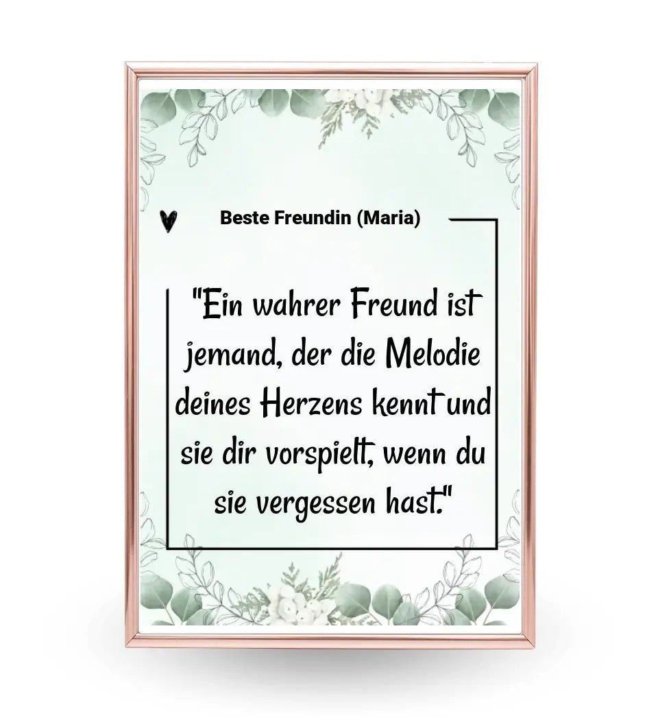 Definition beste Freundin Poster mit Spruch personalisiert - Cantty