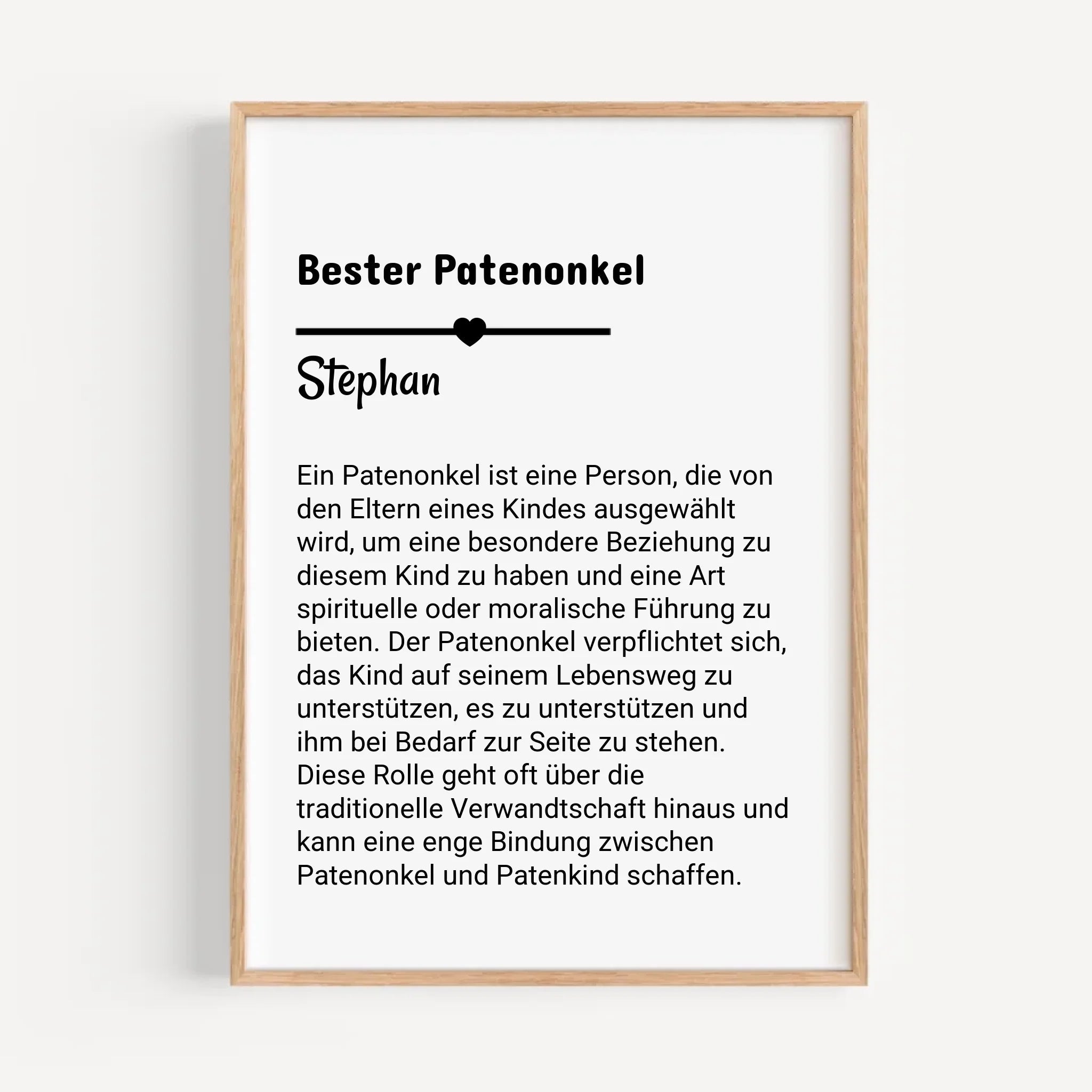 Definition Patenonkel Poster Geschenk personalisiert - Cantty