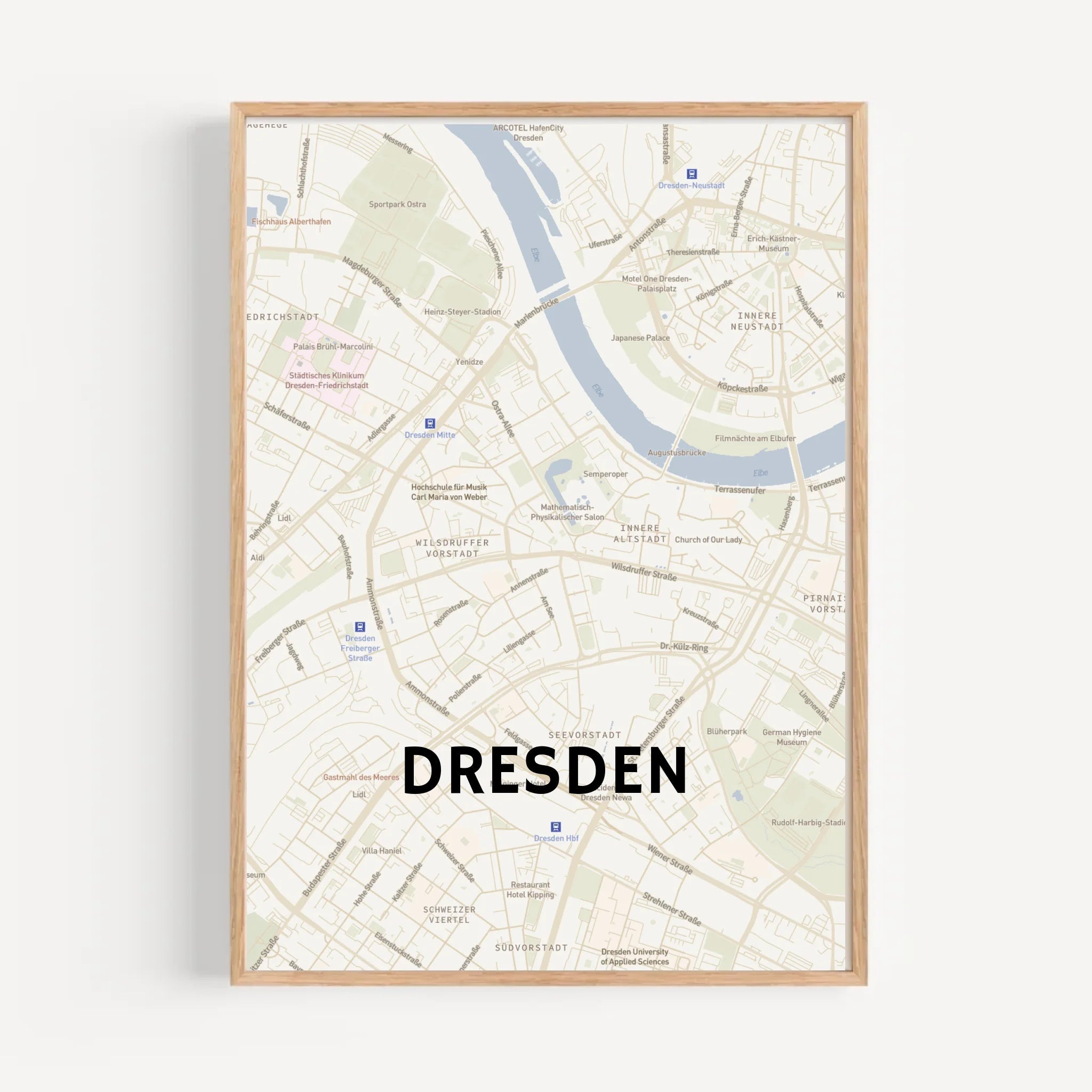 Dresden Lieblingsstadt Koordinaten Stadtkarte Poster personalisiert - Cantty