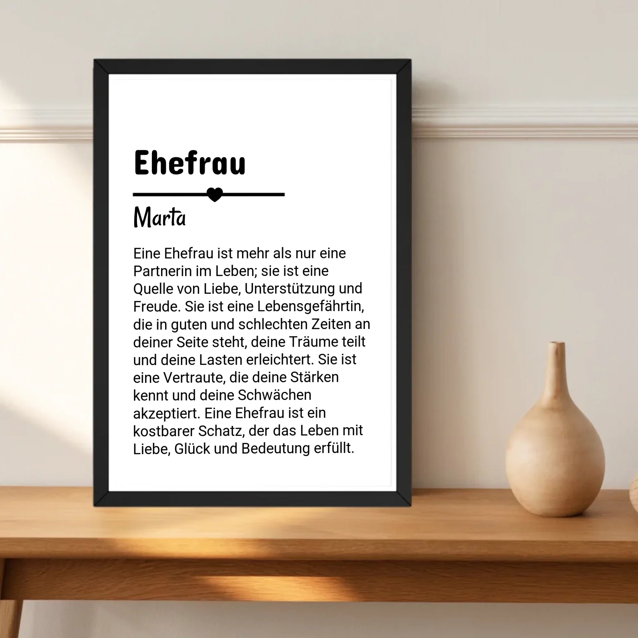 Ehefrau Defintion Poster Geschenk personalisiert - Cantty