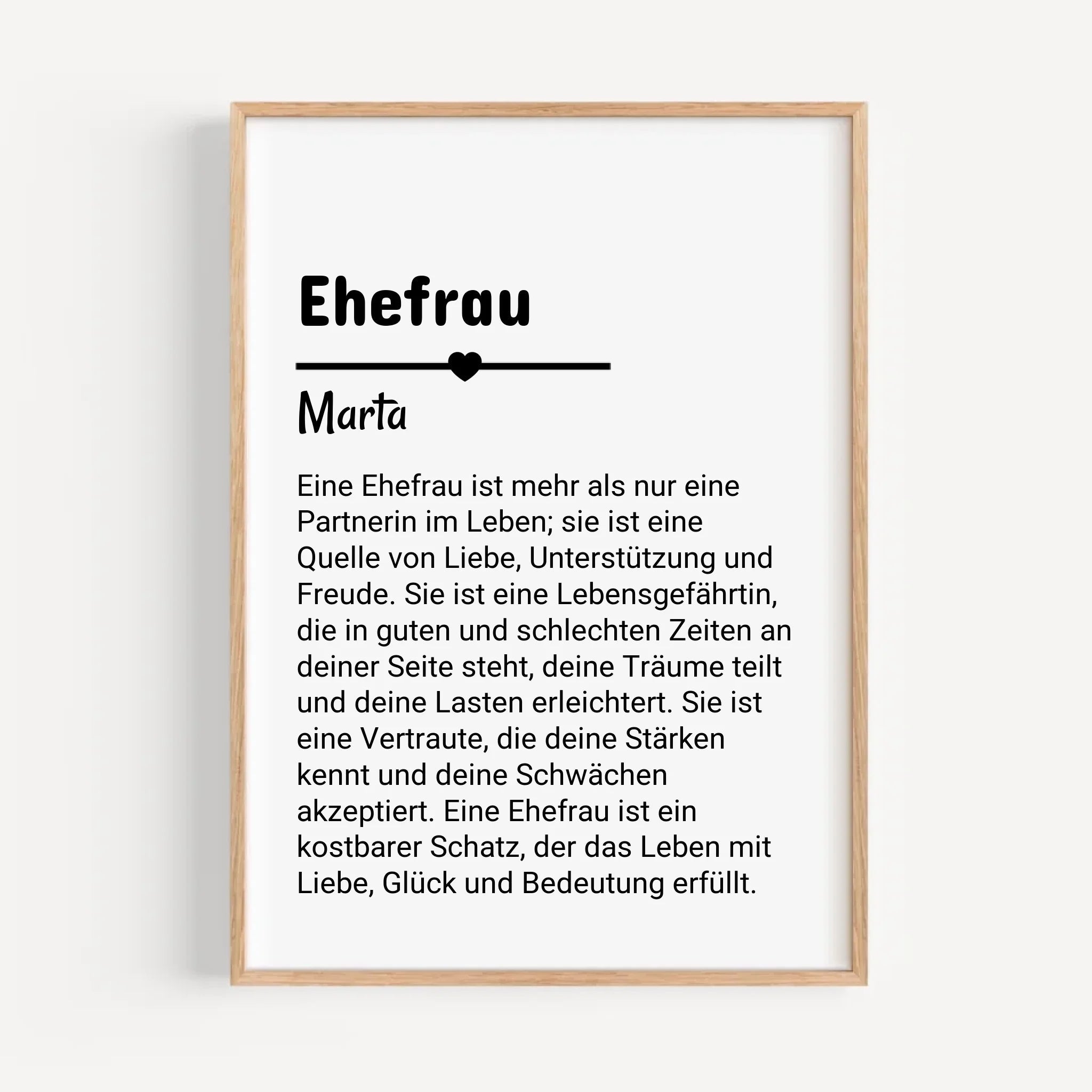 Ehefrau Defintion Poster Geschenk personalisiert - Cantty