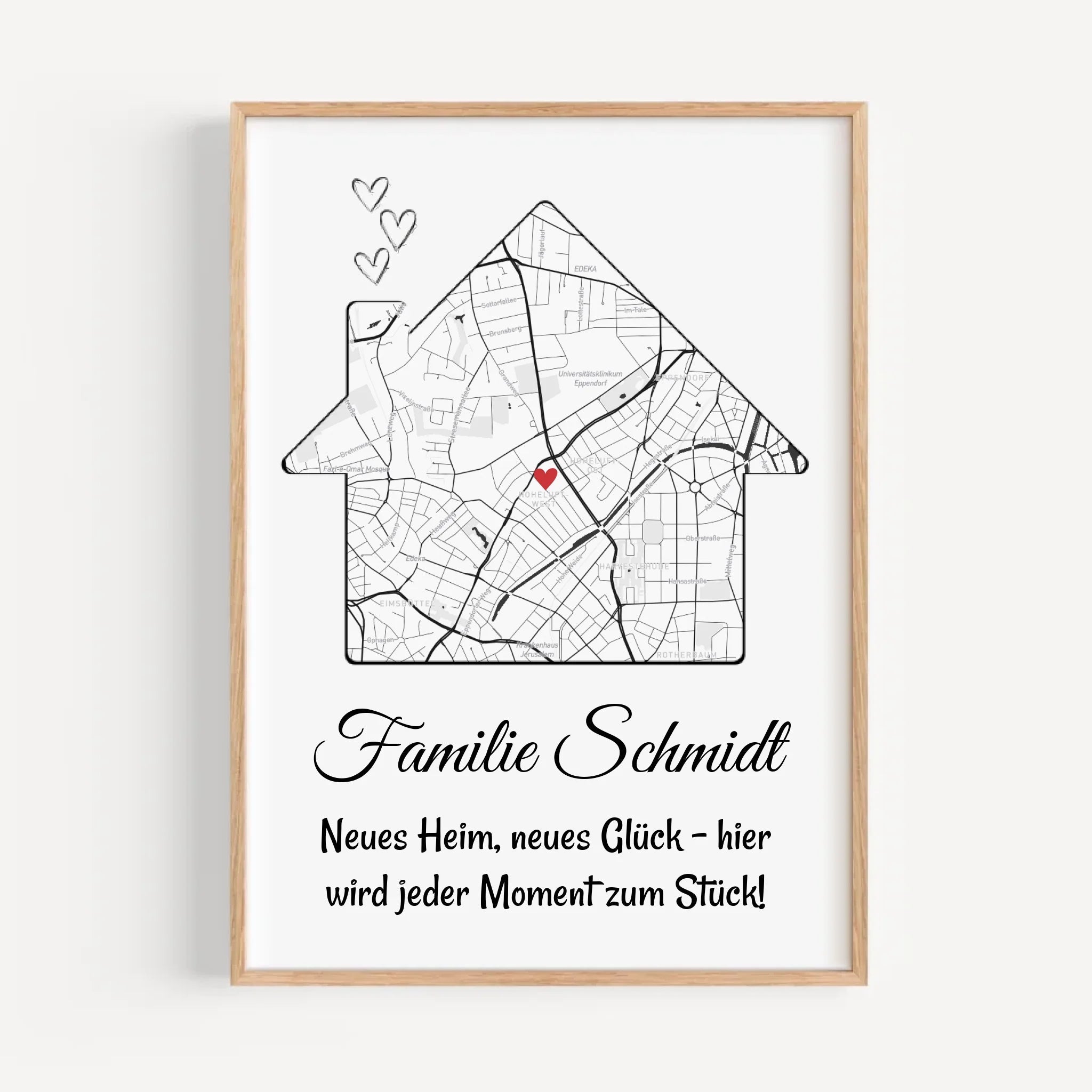 Eigenheim Stadtkarte Geschenk Wohnung & Haus Gastgeschenk - Cantty