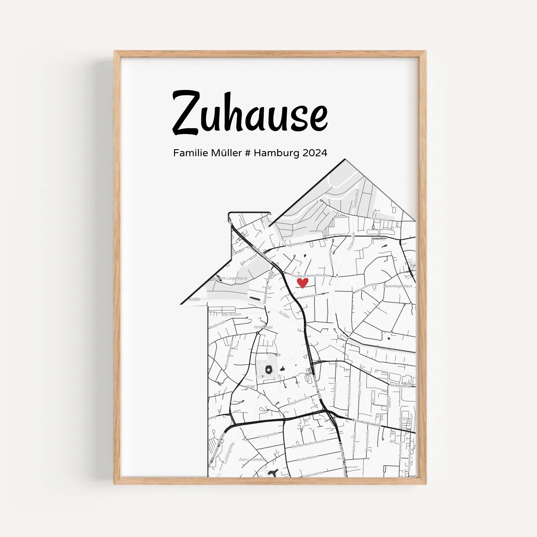 Einzugsgeschenk Stadtkarte Haus & Wohnung Koordinaten Bild, personalisiertes Zuhause Poster - Cantty