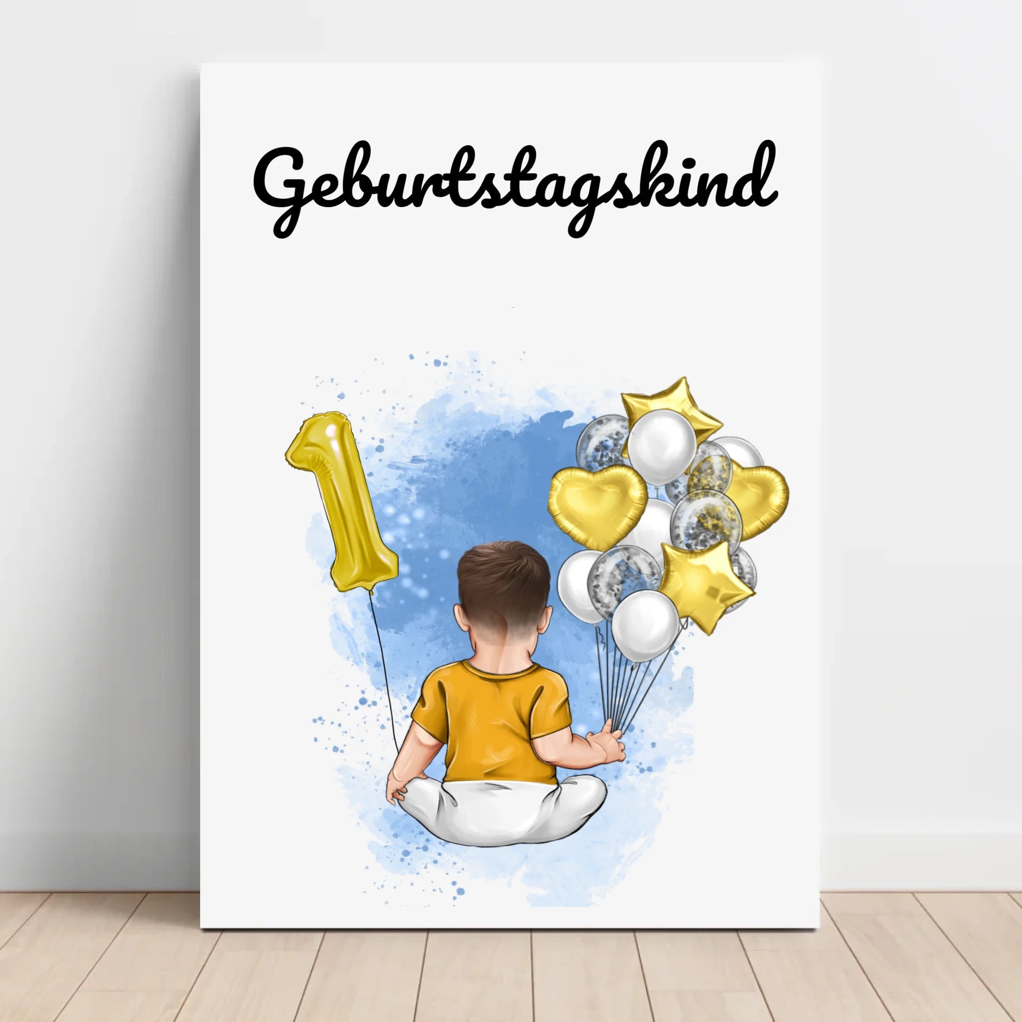 Erster Geburtstag Junge Gastgeschenk Leinwand Bild - Cantty