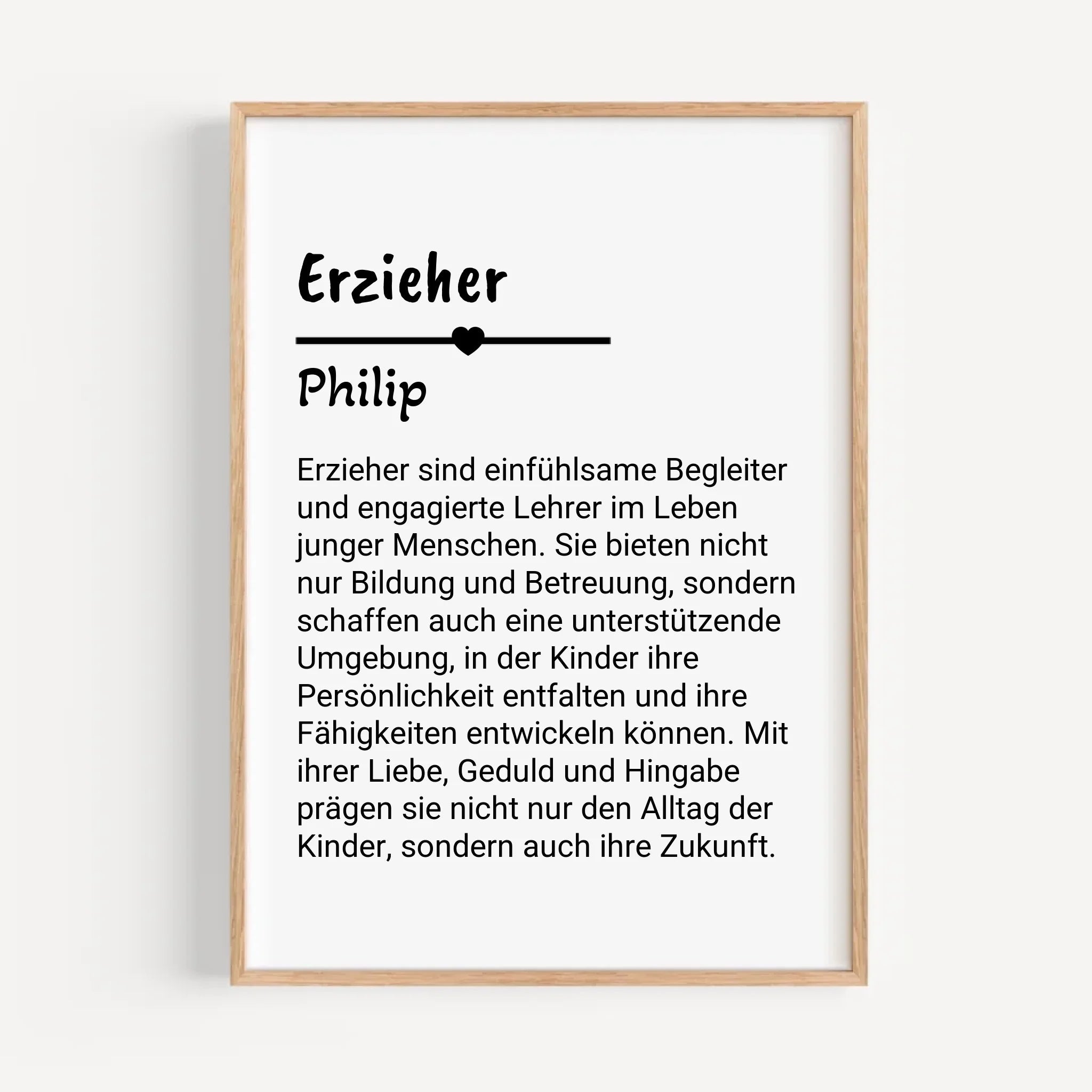 Erzieher Definition Poster Geschenk personalisiert - Cantty