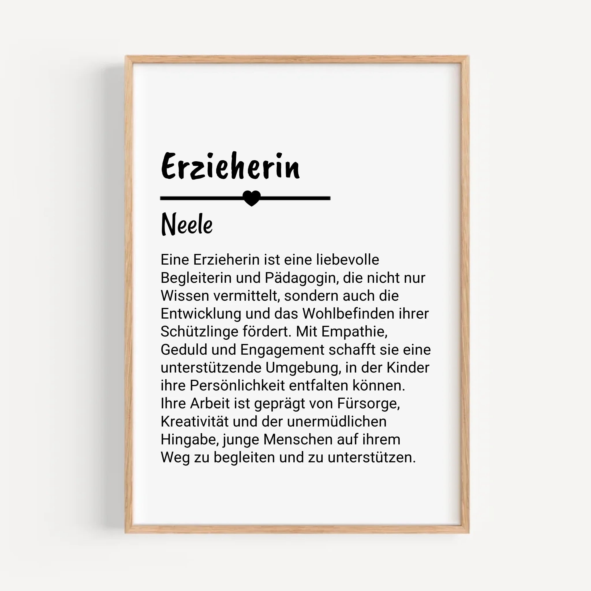 Erzieherin Definition Poster Geschenk personalisiert - Cantty