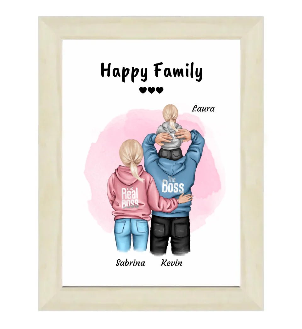 Familie Bild Mama Papa & Kind personalisiert - Cantty