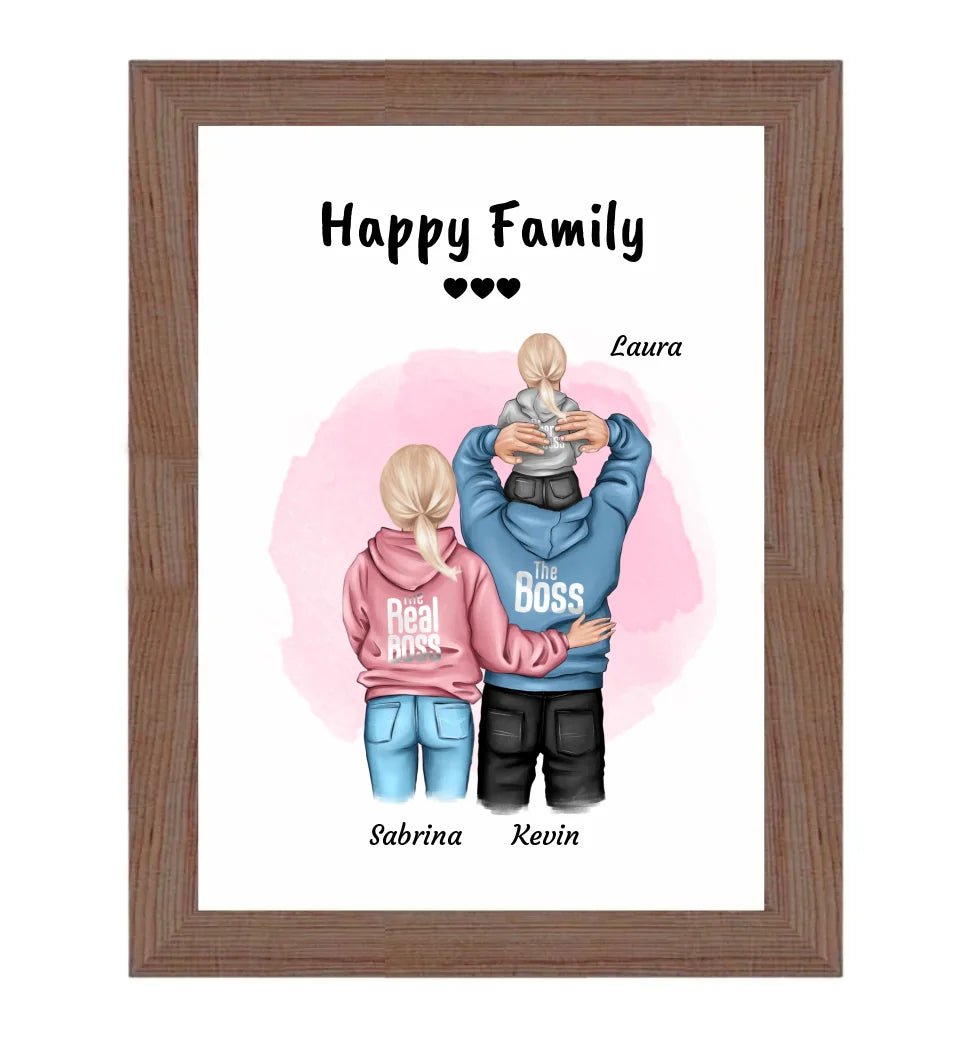 Familie Bild Mama Papa & Kind personalisiert - Cantty