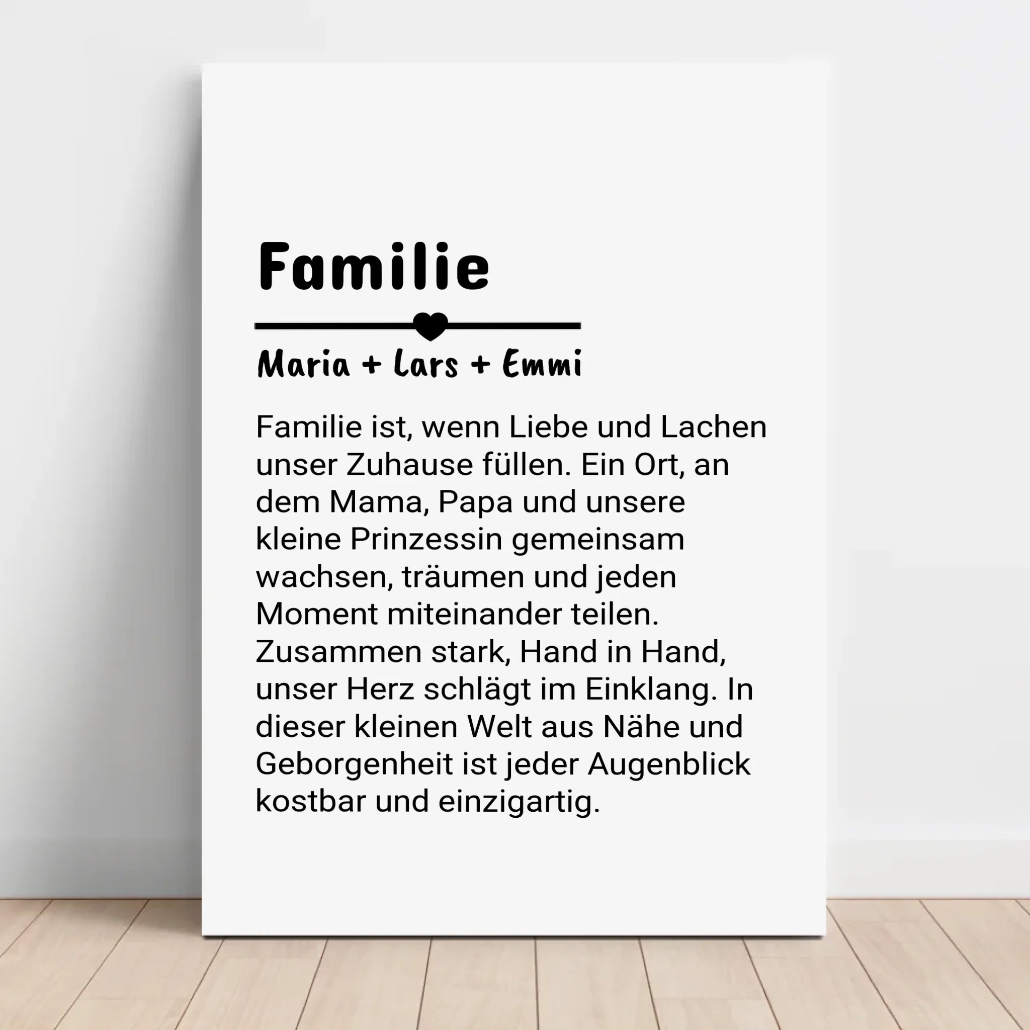 Familie Definition Leinwand Geschenk personalisiert - Cantty