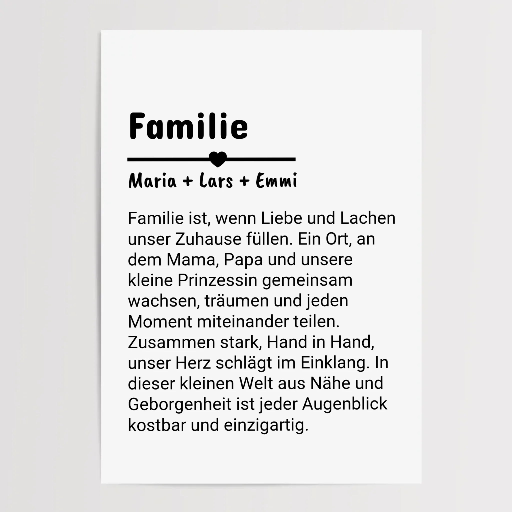 Familie Definition Poster personalisiert selber gestalten - Cantty