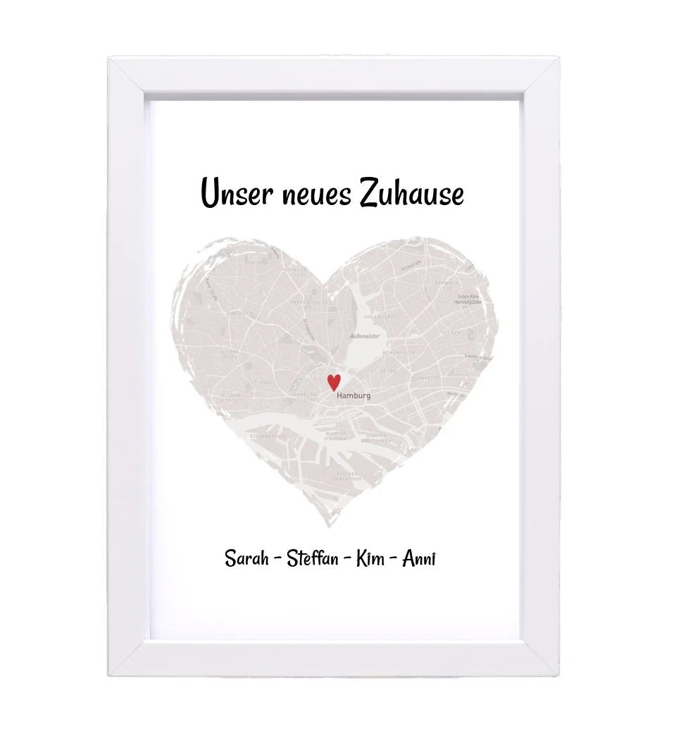 Familie Einzugsgeschenk Poster Stadtkarte personalisiert - Cantty