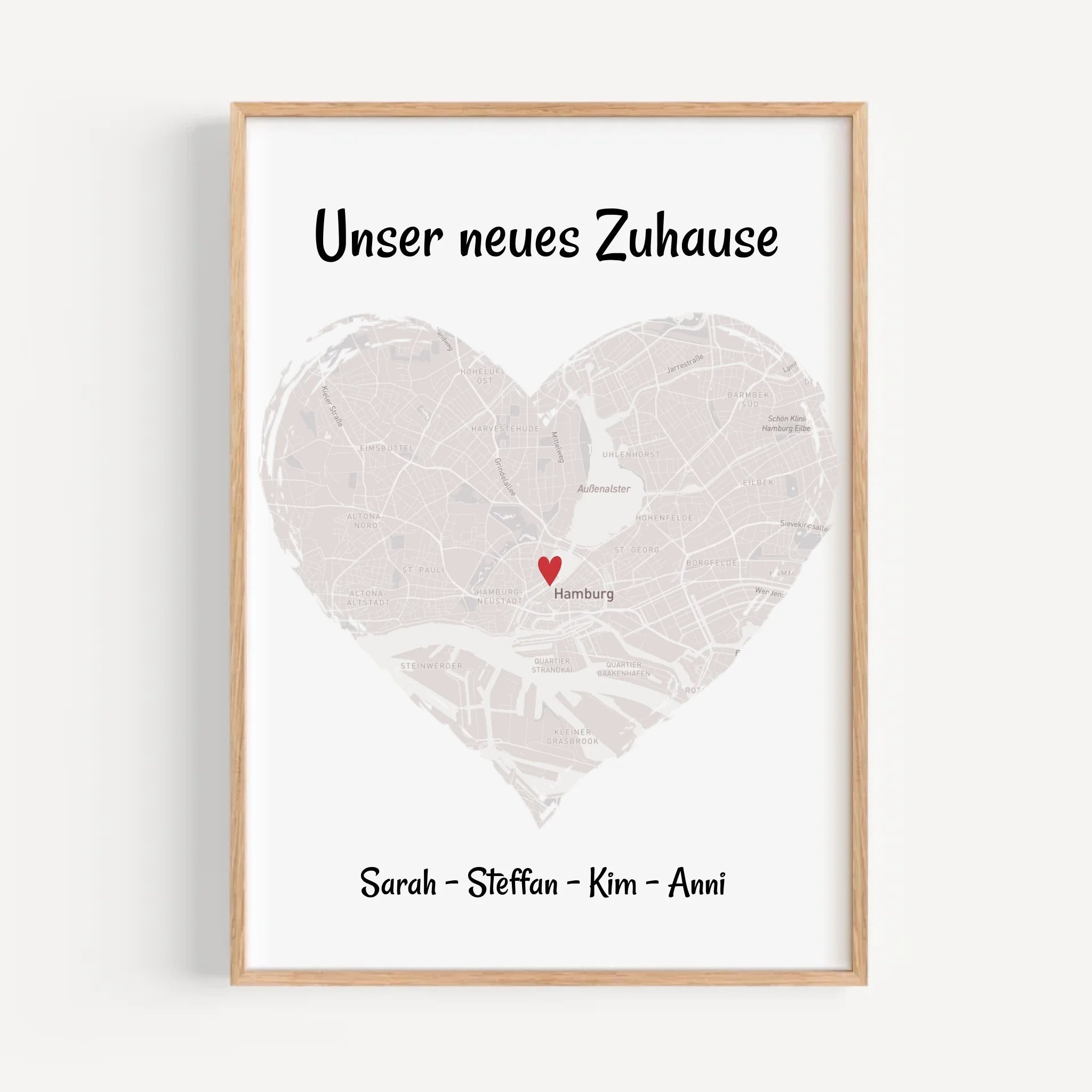 Familie Einzugsgeschenk Poster Stadtkarte personalisiert - Cantty