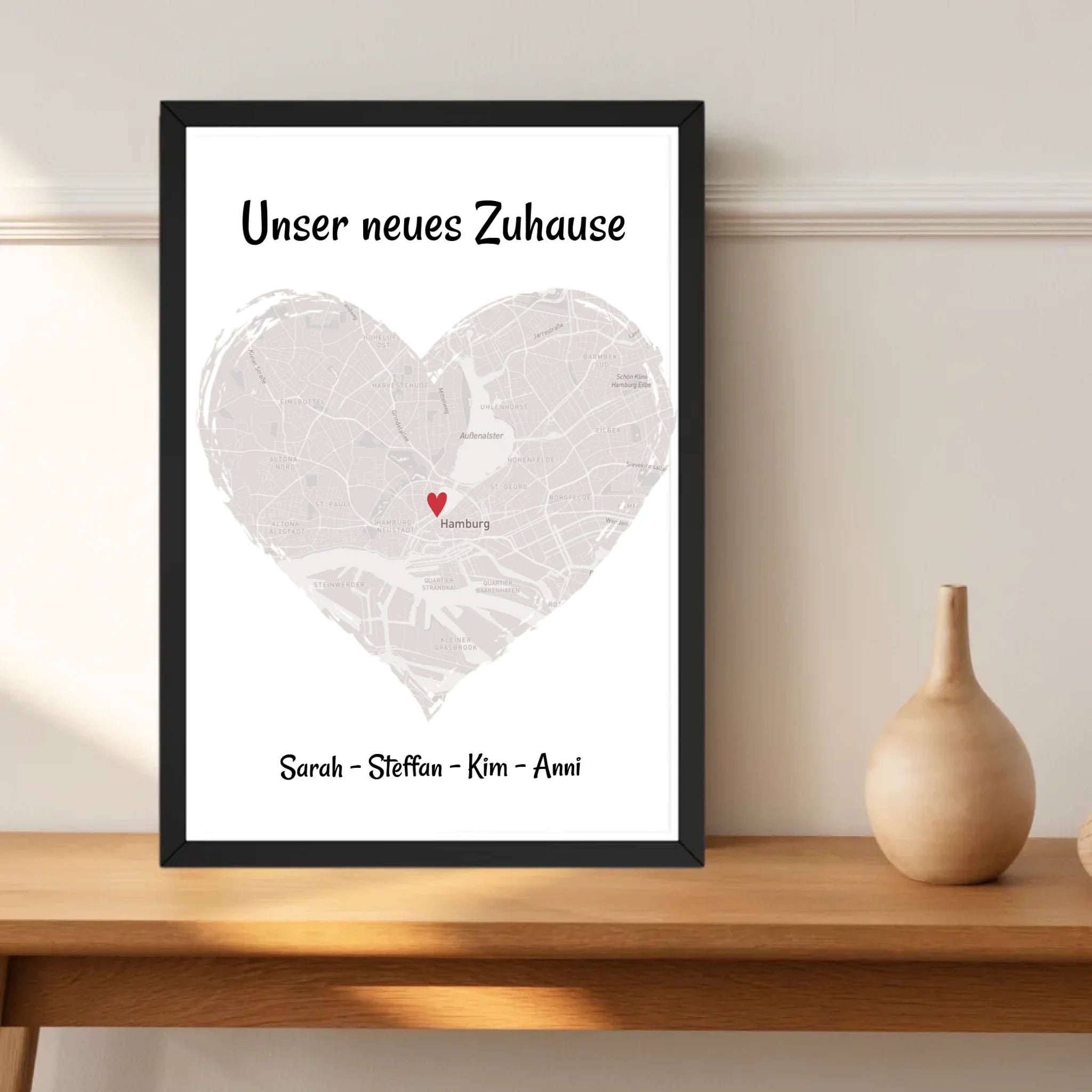 Familie Einzugsgeschenk Poster Stadtkarte personalisiert - Cantty