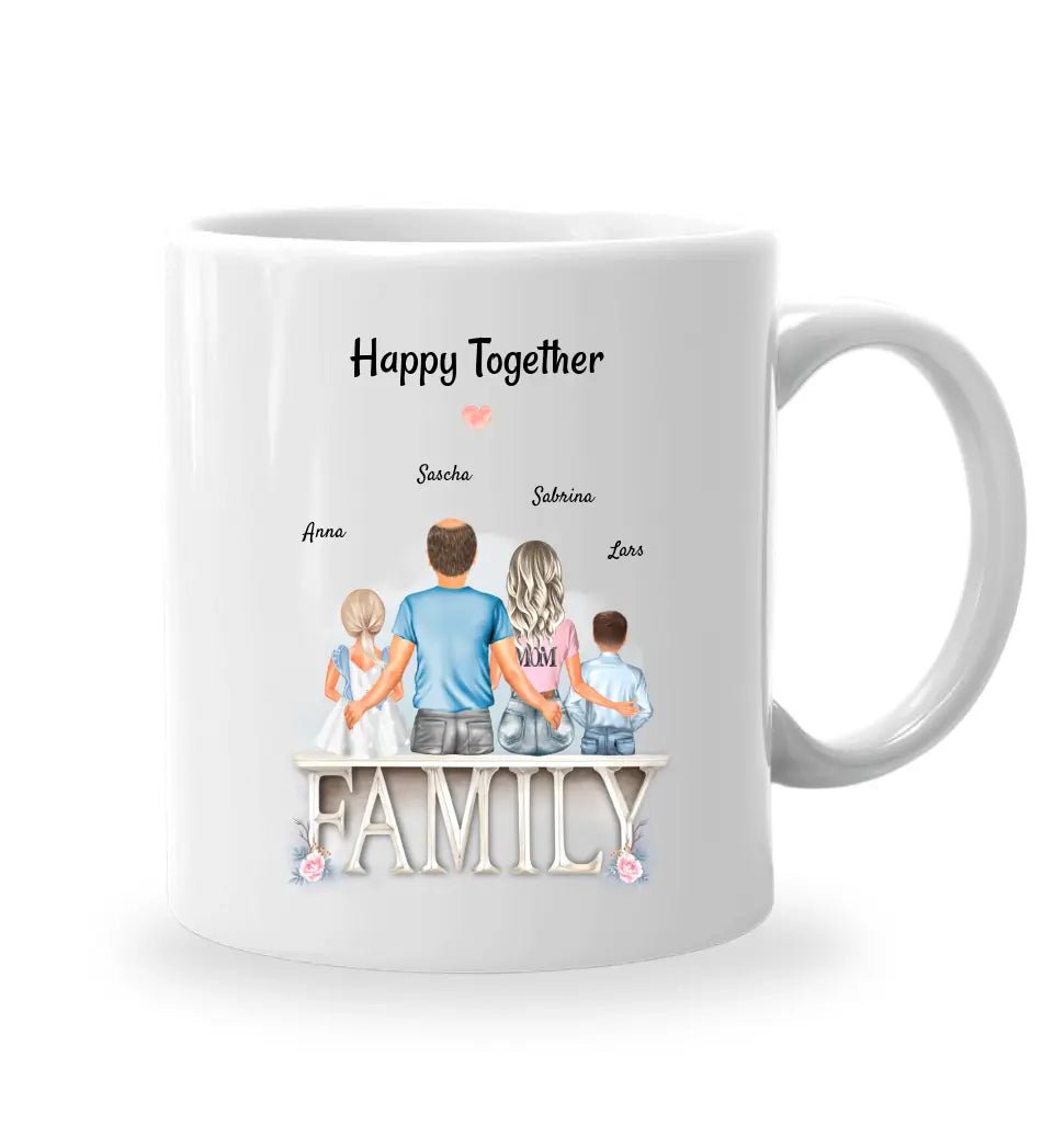 Familie Geschenk Tasse personalisiert mit Kindern - Cantty