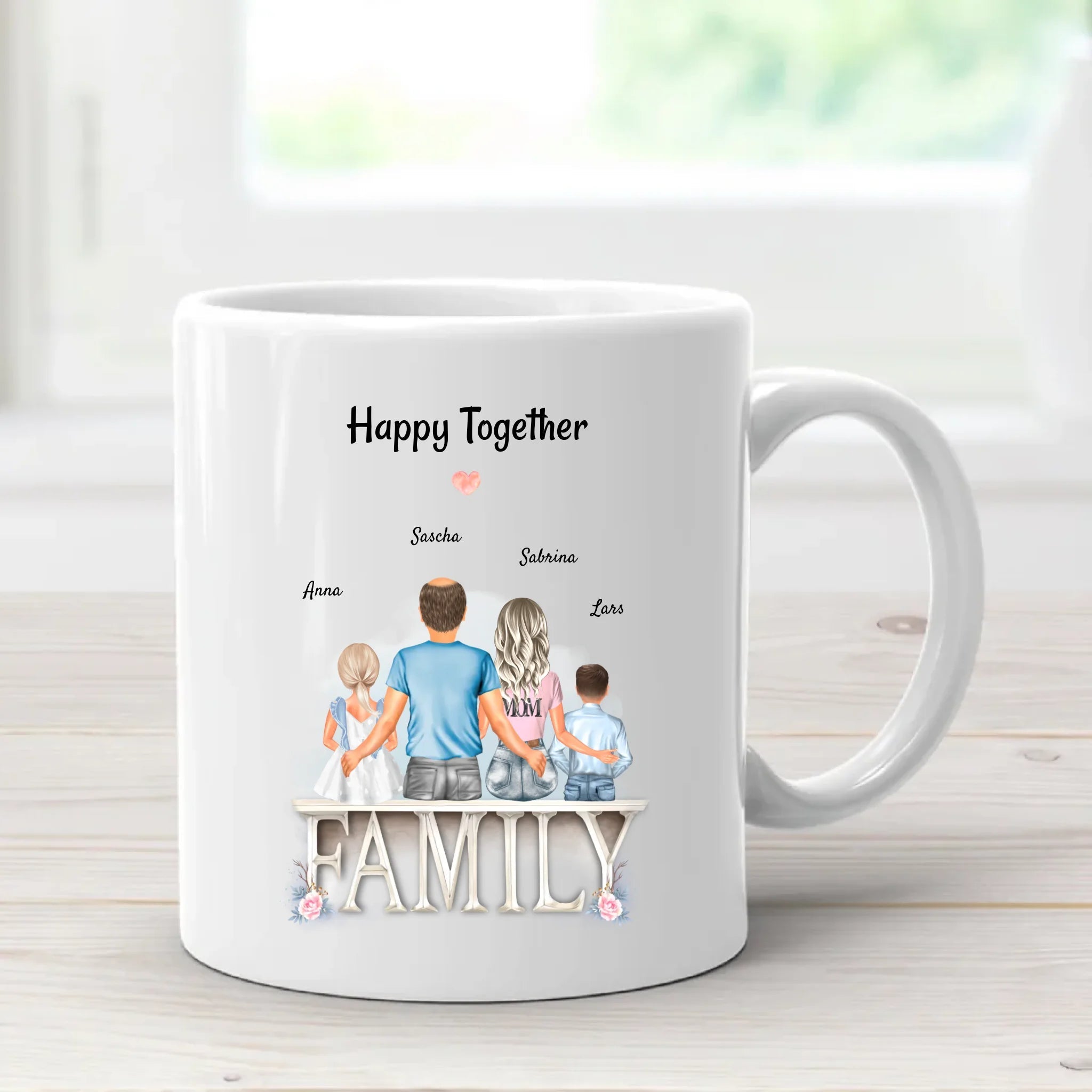 Familie Geschenk Tasse personalisiert mit Kindern - Cantty