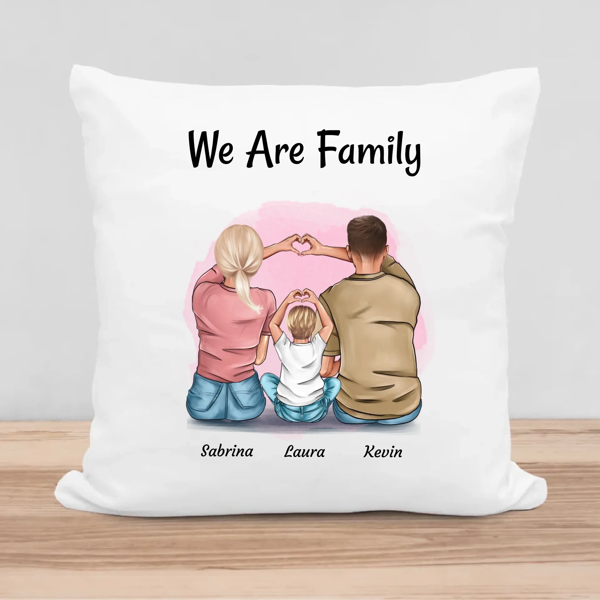 Familie Mama Papa Kind Kissen Geschenk personalisiert - Cantty