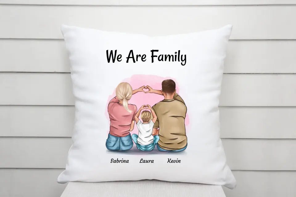 Familie Mama Papa Kind Kissen Geschenk personalisiert - Cantty