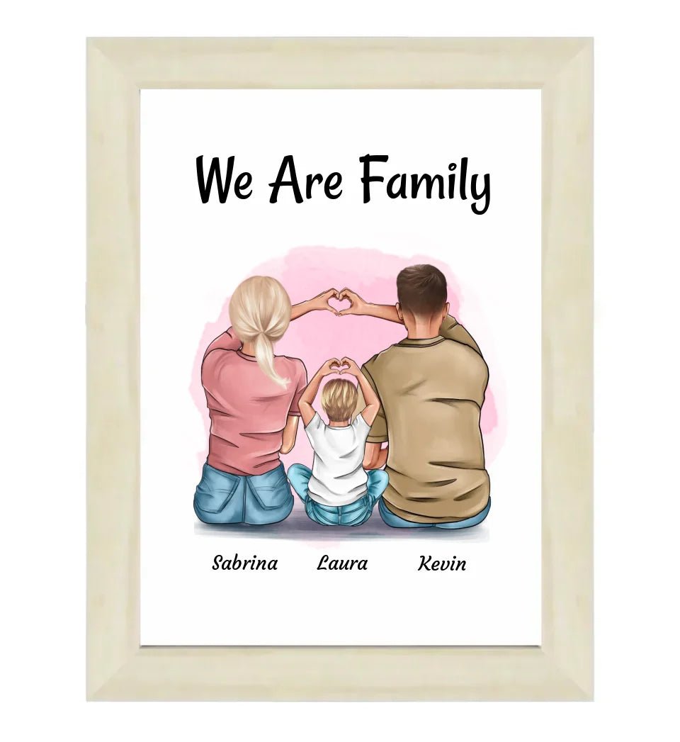 Familie Mama Papa Kind Poster personalisiert - Cantty