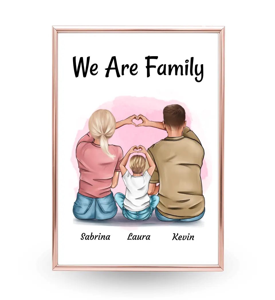 Familie Mama Papa Kind Poster personalisiert - Cantty