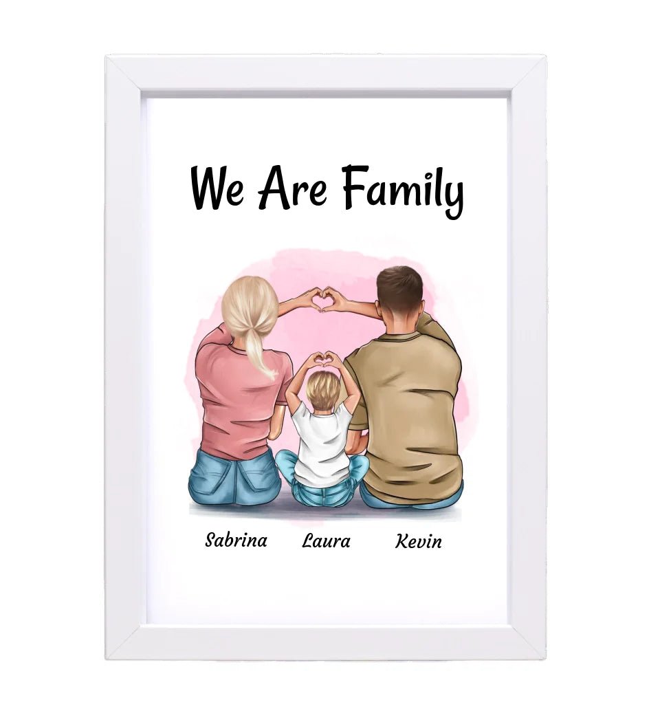 Familie Mama Papa Kind Poster personalisiert - Cantty