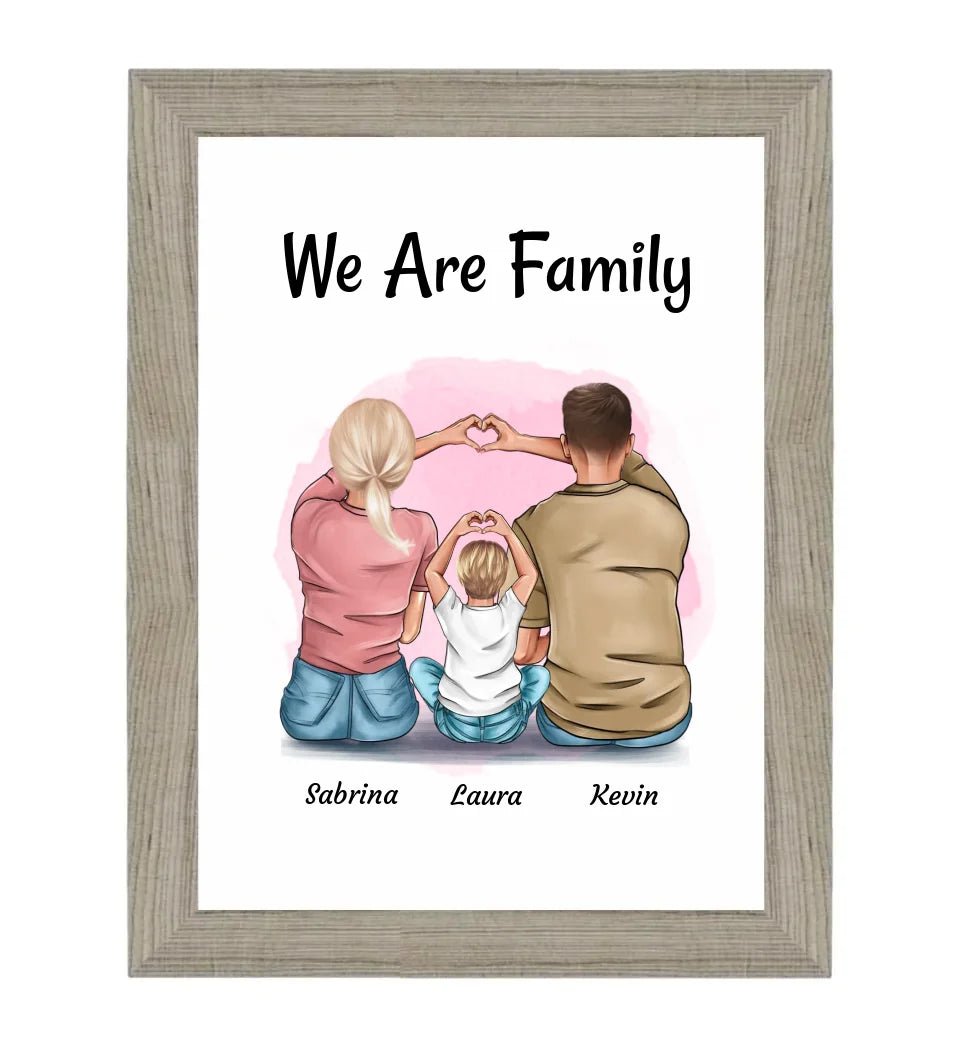 Familie Mama Papa Kind Poster personalisiert - Cantty