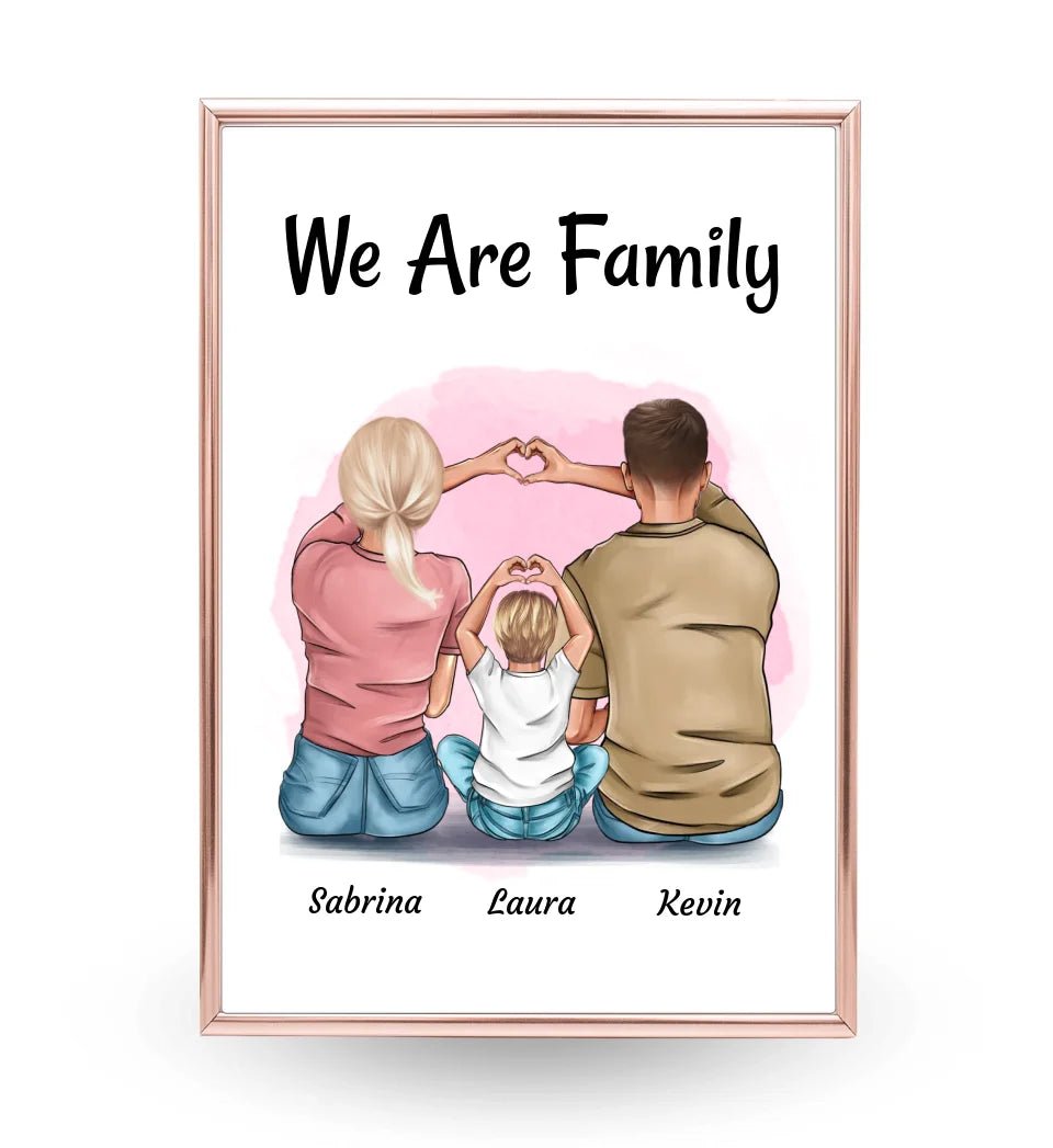 Familie Mama Papa Kind Poster personalisiert - Cantty