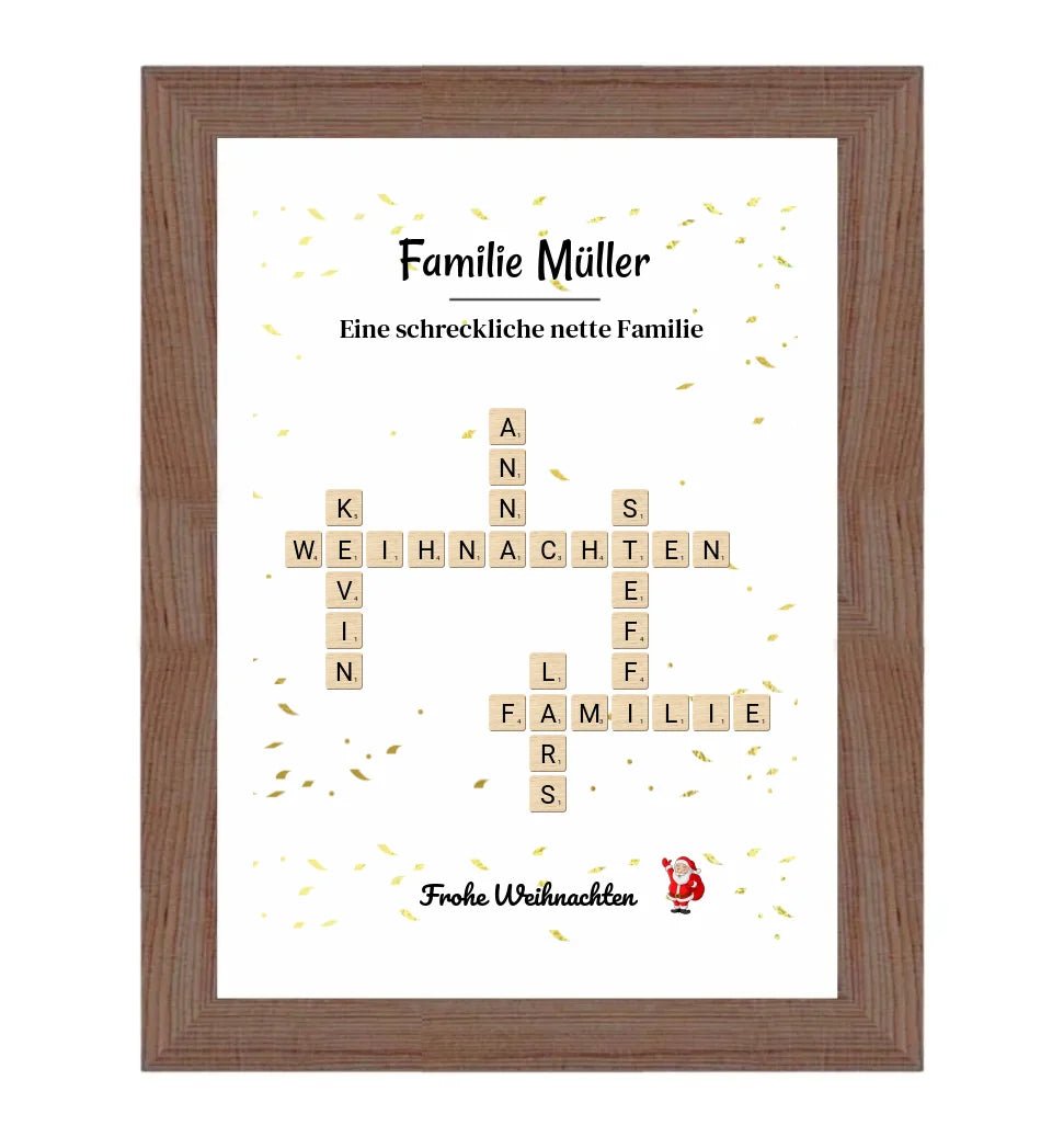 Familie Weihnachtsgeschenk Poster Scrabble Design - Cantty