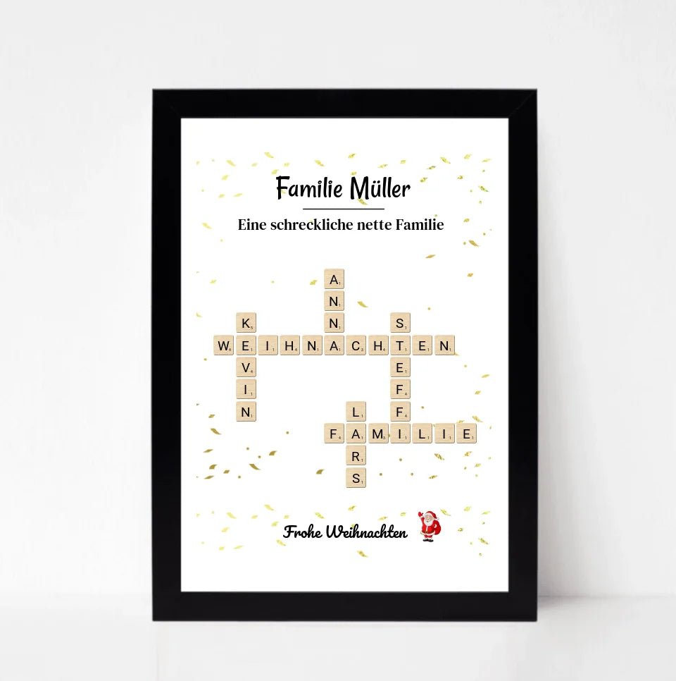 Familie Weihnachtsgeschenk Poster Scrabble Design - Cantty