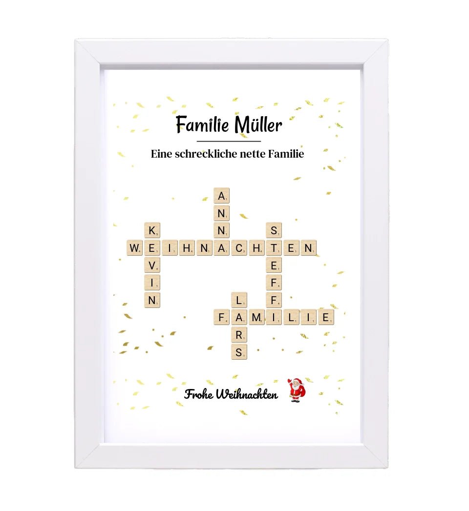 Familie Weihnachtsgeschenk Poster Scrabble Design - Cantty