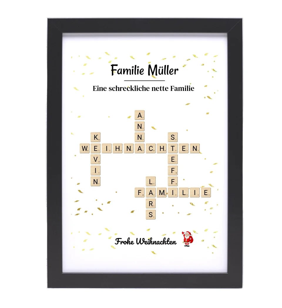 Familie Weihnachtsgeschenk Poster Scrabble Design - Cantty