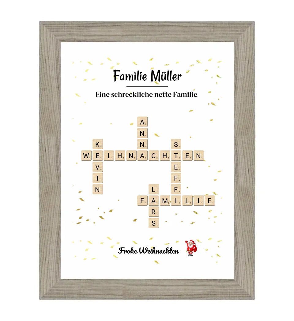 Familie Weihnachtsgeschenk Poster Scrabble Design - Cantty