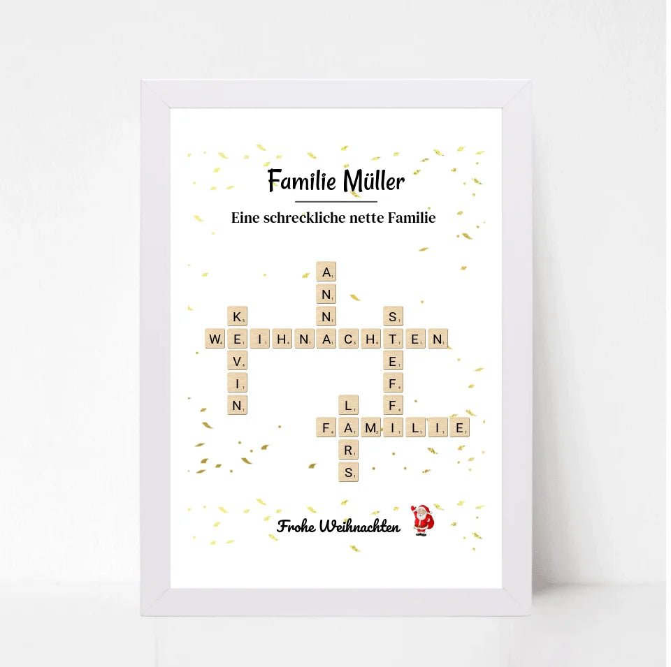 Familie Weihnachtsgeschenk Poster Scrabble Design - Cantty