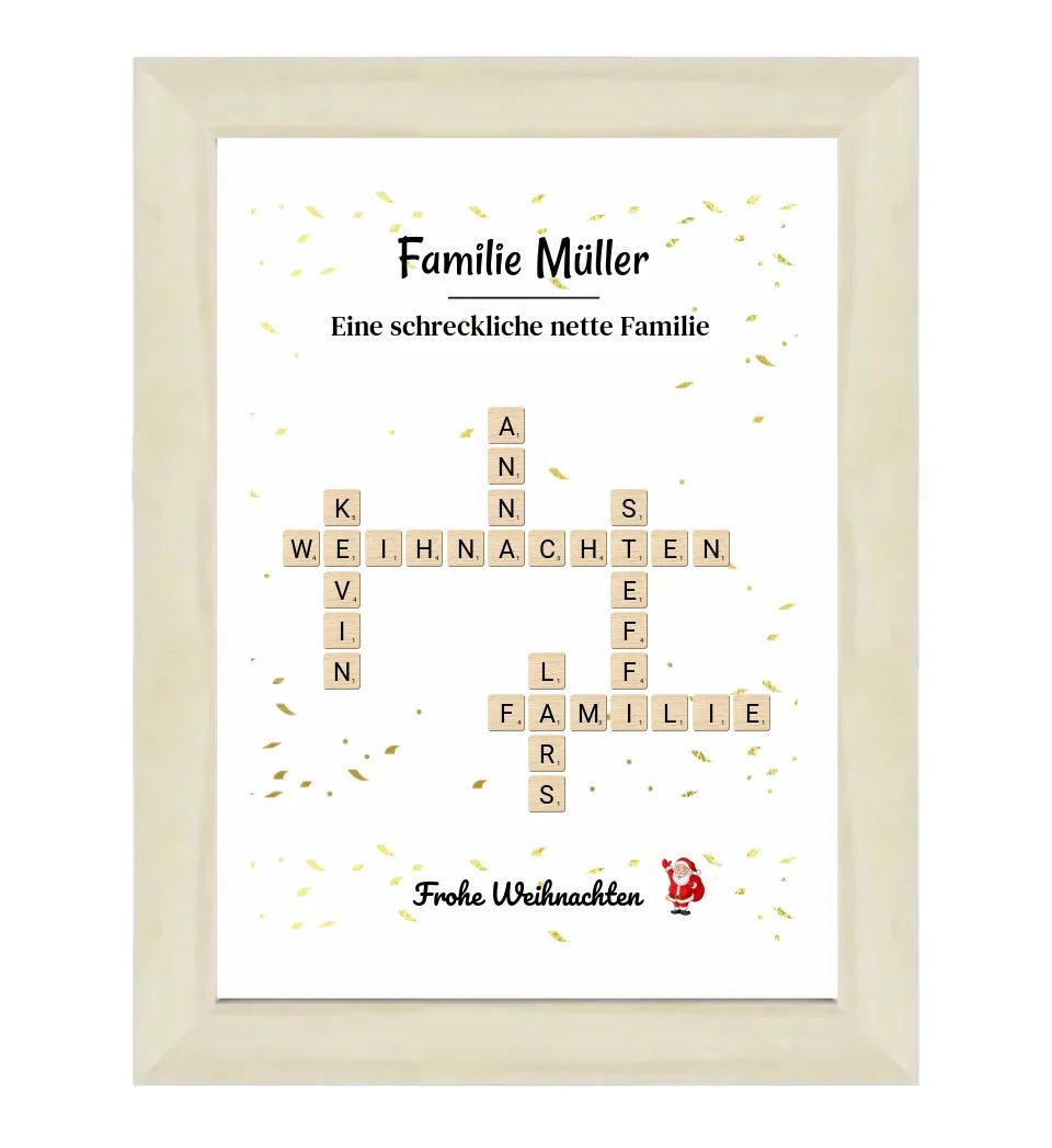 Familie Weihnachtsgeschenk Poster Scrabble Design - Cantty