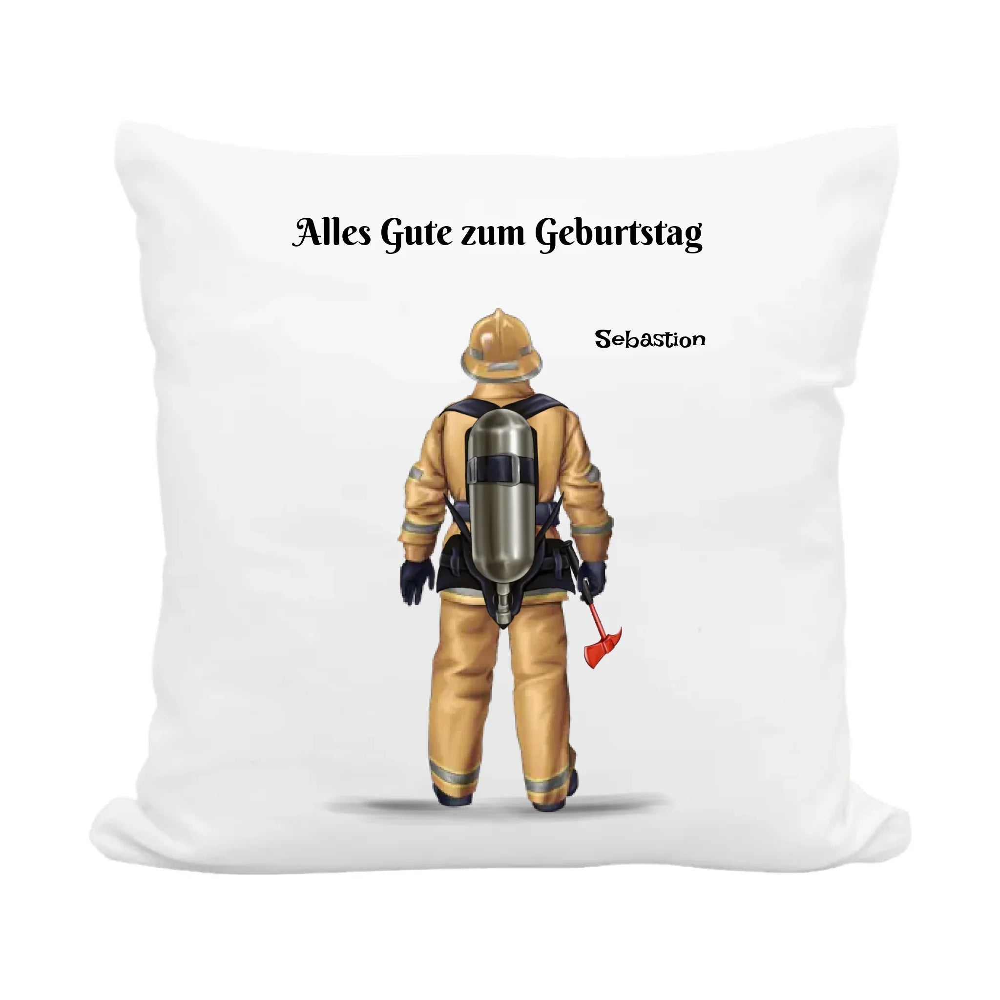 Feuerwehrmann Kissen Geschenk mit Name - Cantty