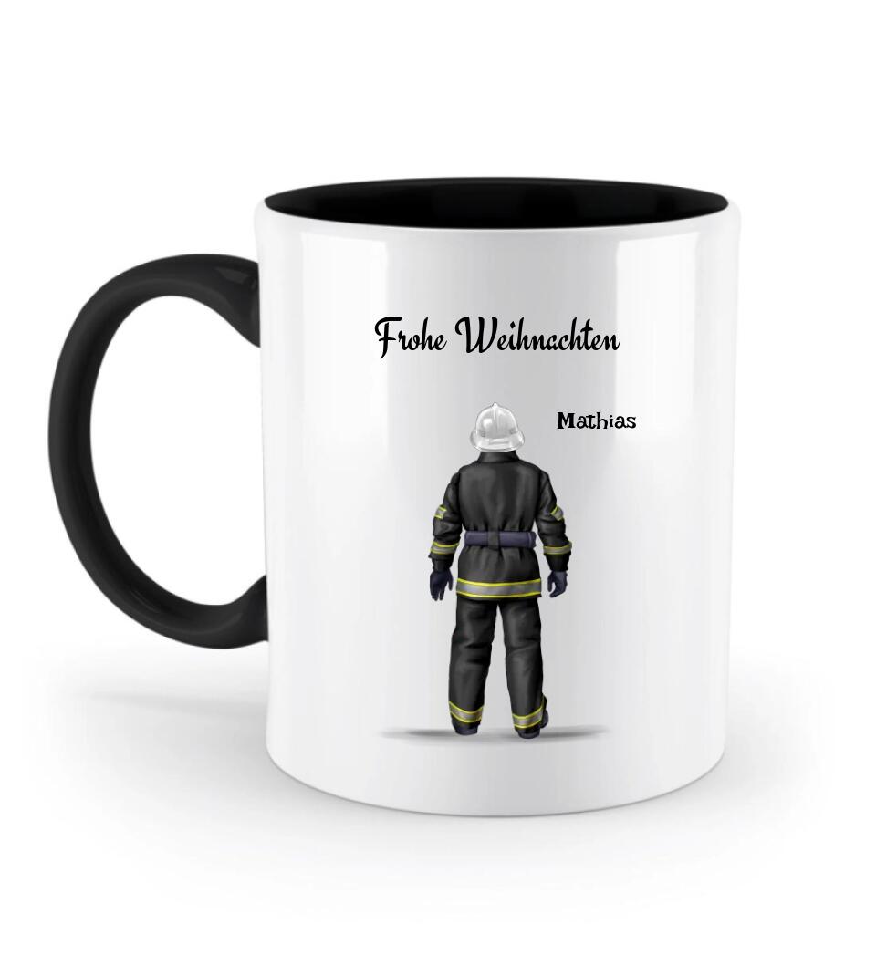 Feuerwehrmann Tasse Weihnachtsgeschenk personalisiert - Cantty