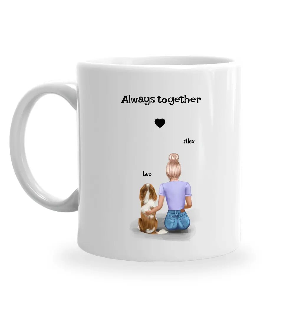 Frau mit Hund Tasse Geschenk personalisiert - Cantty