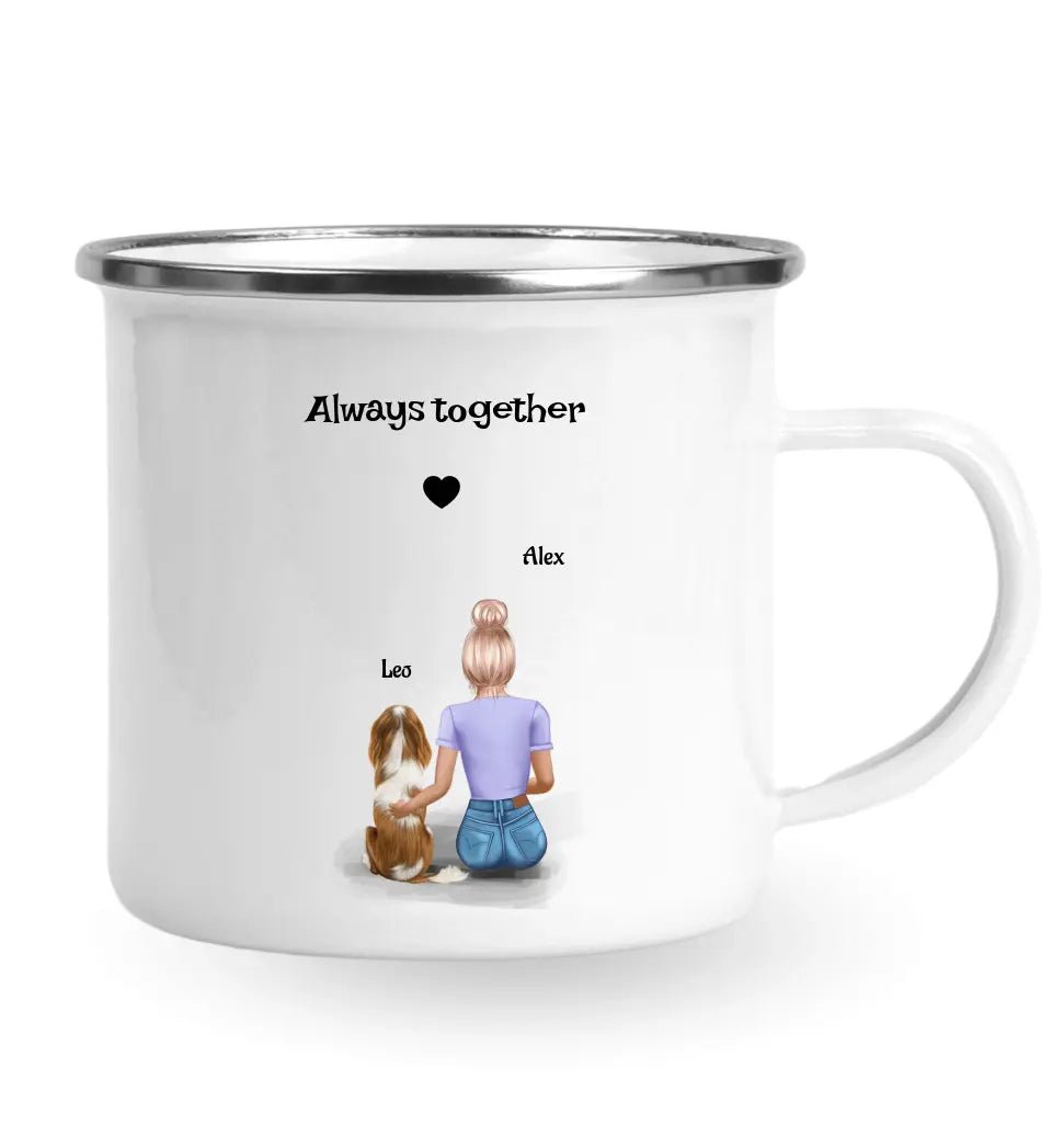 Frau mit Hund Tasse Geschenk personalisiert - Cantty