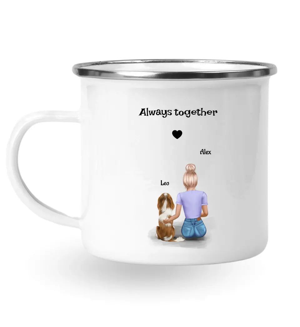 Frau mit Hund Tasse Geschenk personalisiert - Cantty