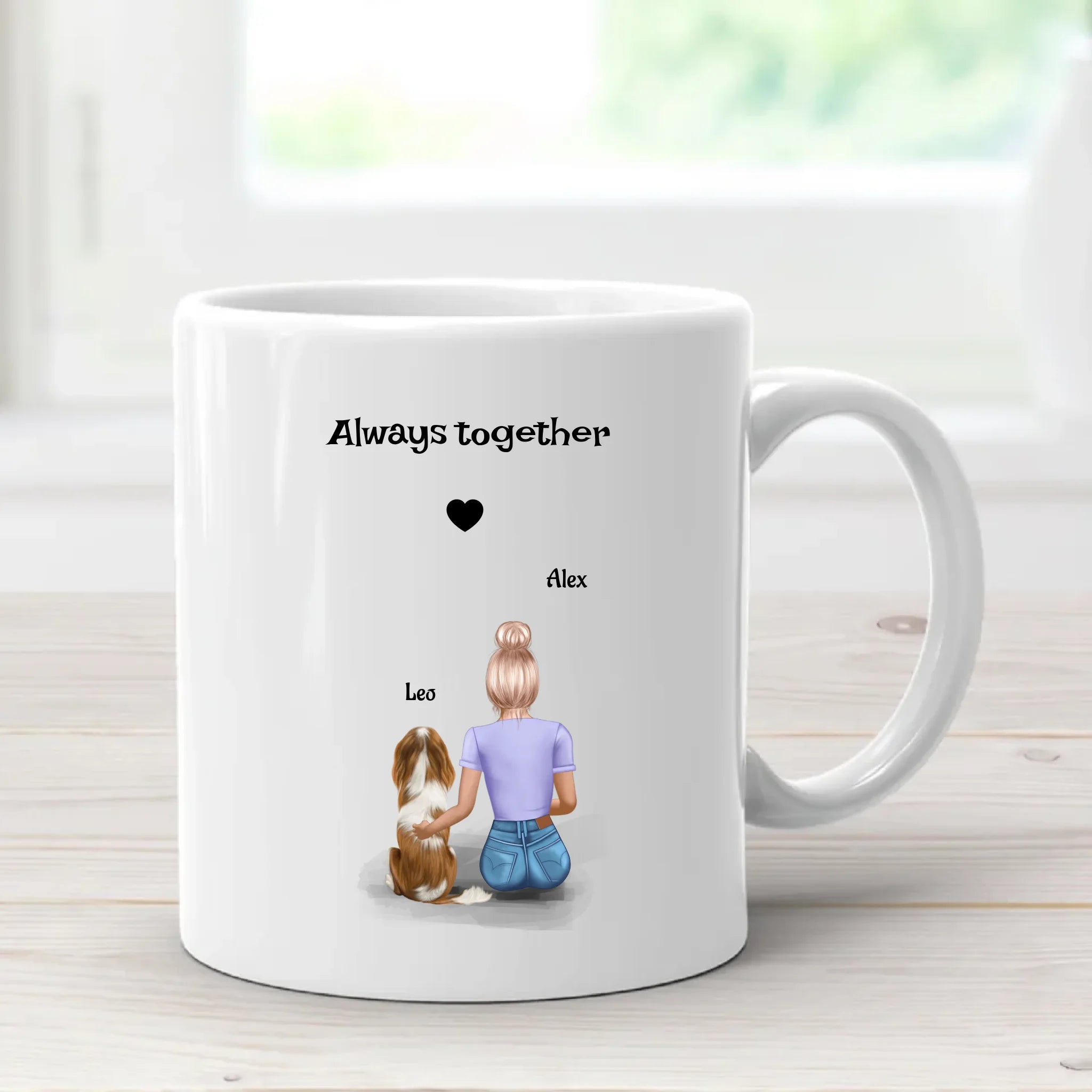 Frau mit Hund Tasse Geschenk personalisiert - Cantty