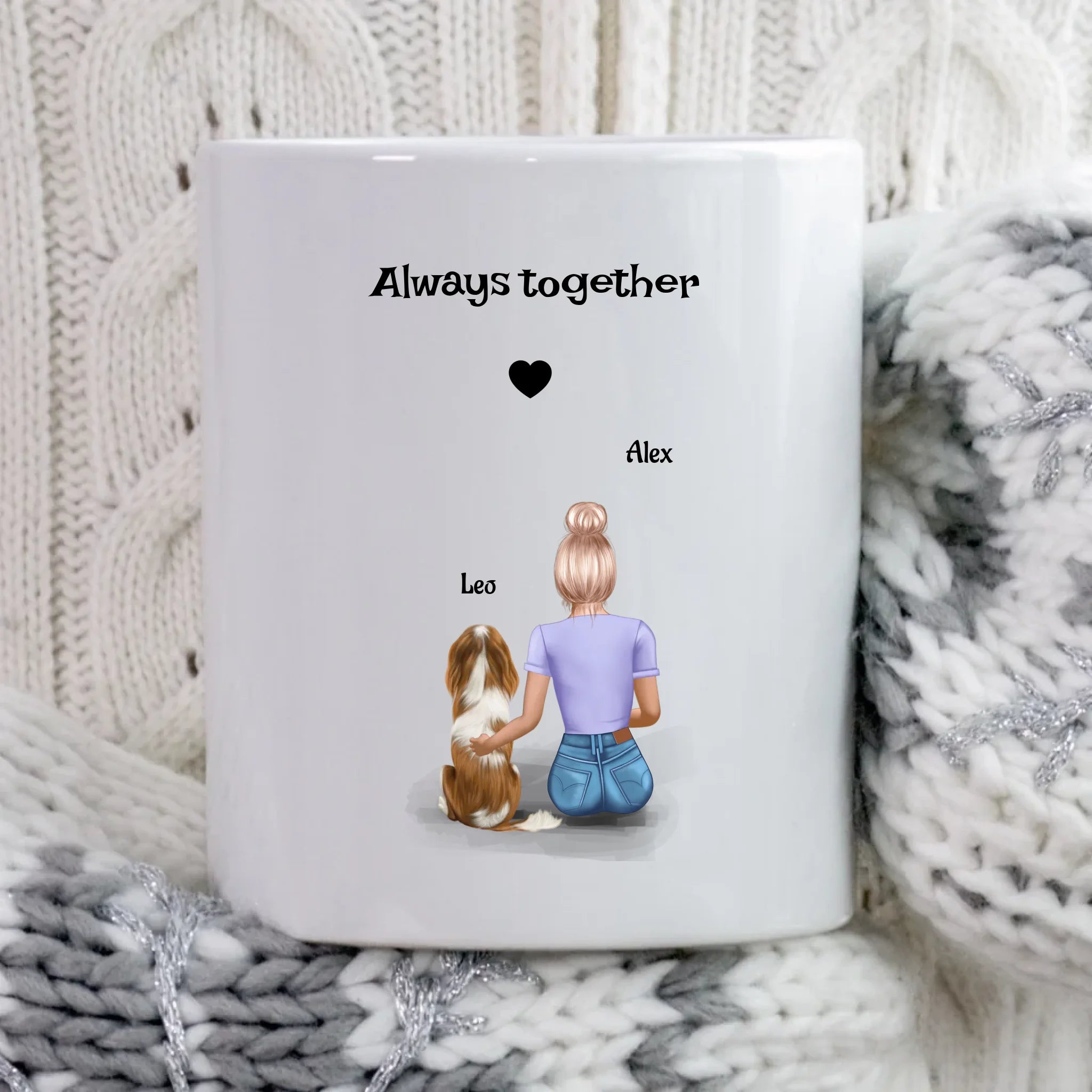 Frau mit Hund Tasse Geschenk personalisiert - Cantty