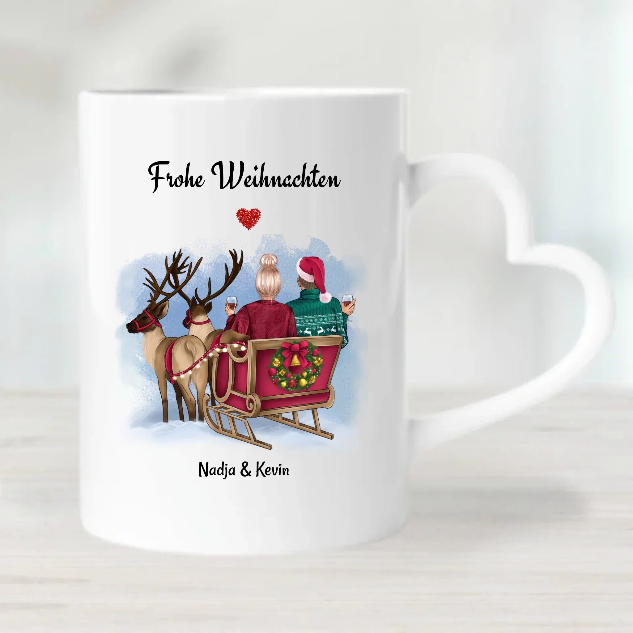 Freund & Freundin Bild Tasse Geschenk Weihnachten personalisiert - Cantty