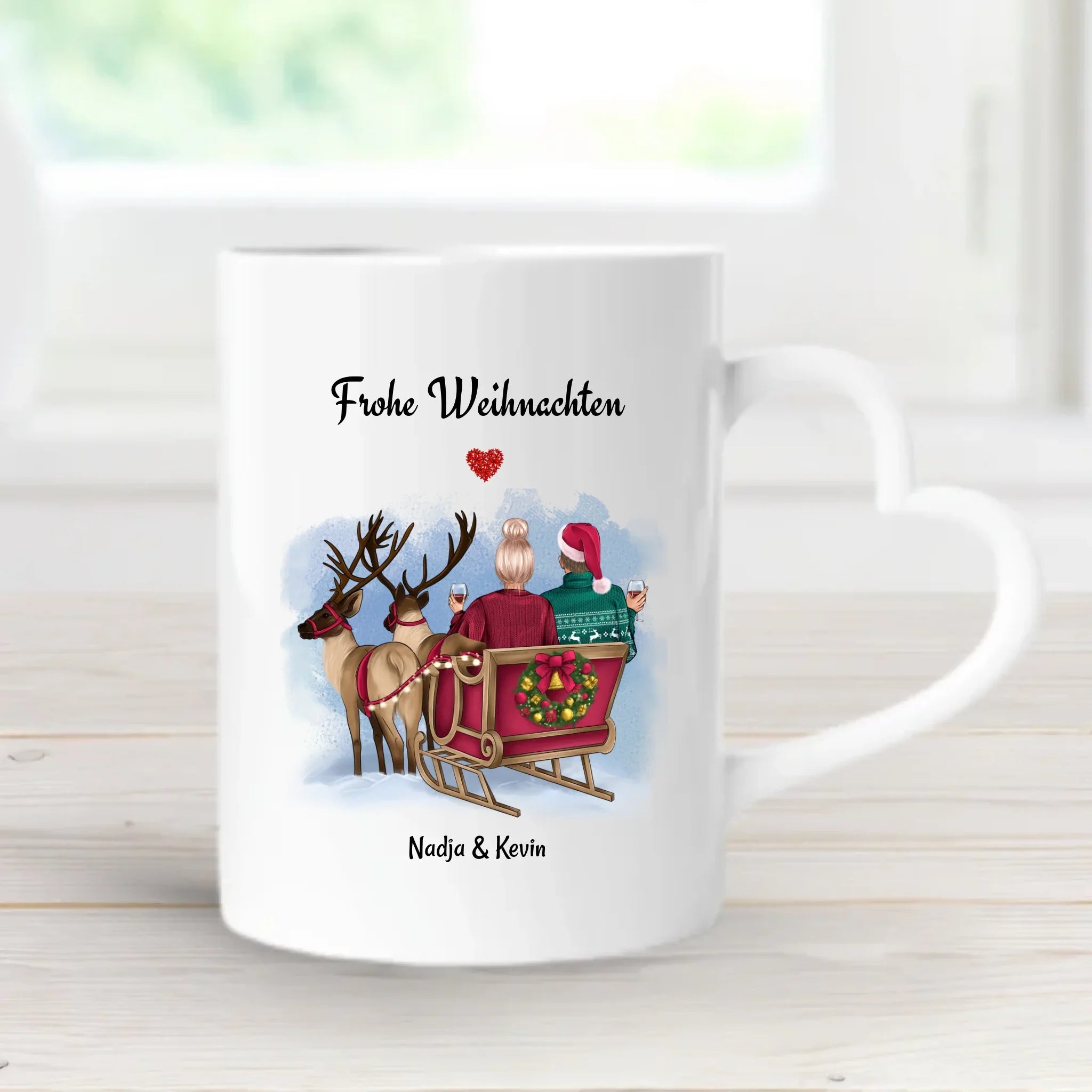 Freund & Freundin Bild Tasse Geschenk Weihnachten personalisiert - Cantty