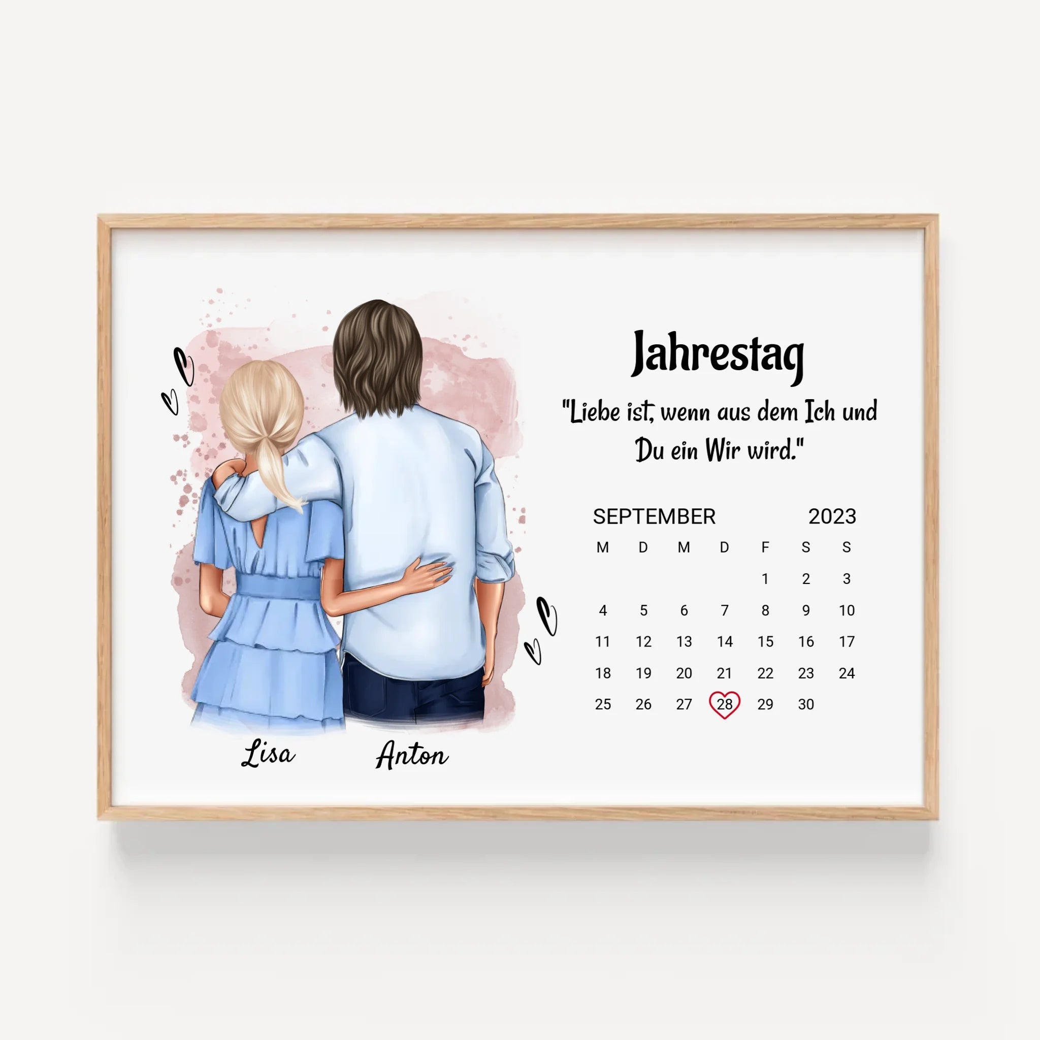 Freund und Freundin Jahrestag Poster Geschenk mit Datum - Cantty