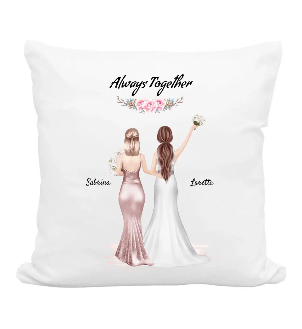 Freundin Geschenk Hochzeit Kissen personalisiert für Braut - Cantty